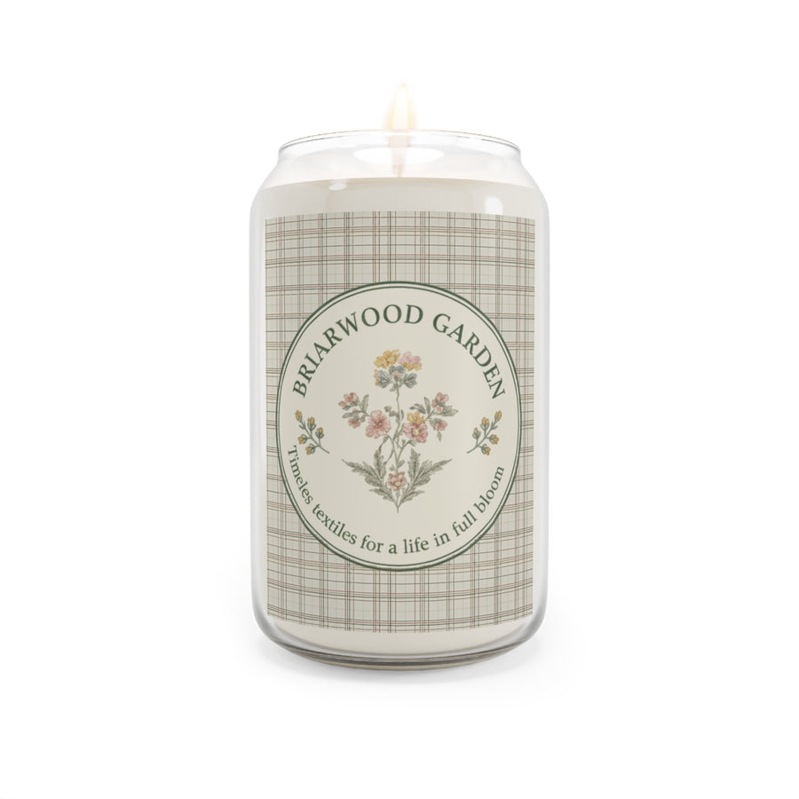 Briarwood Garden Scented Soy Candle — 13.75oz Floral Plaid Jar Candle