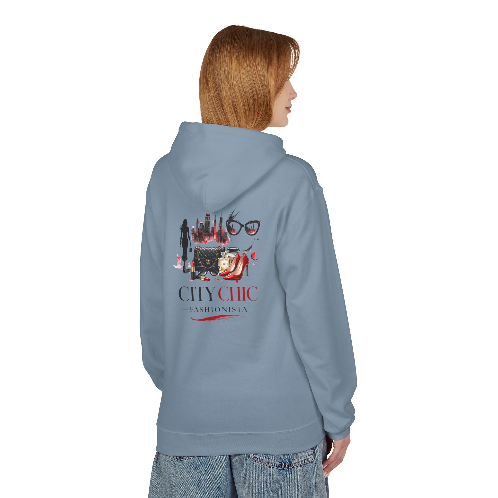 City Chic Fashion Hoodie — "City Chic & Ambitionista" Graphic Pullover - Creations by Chris and Carlos