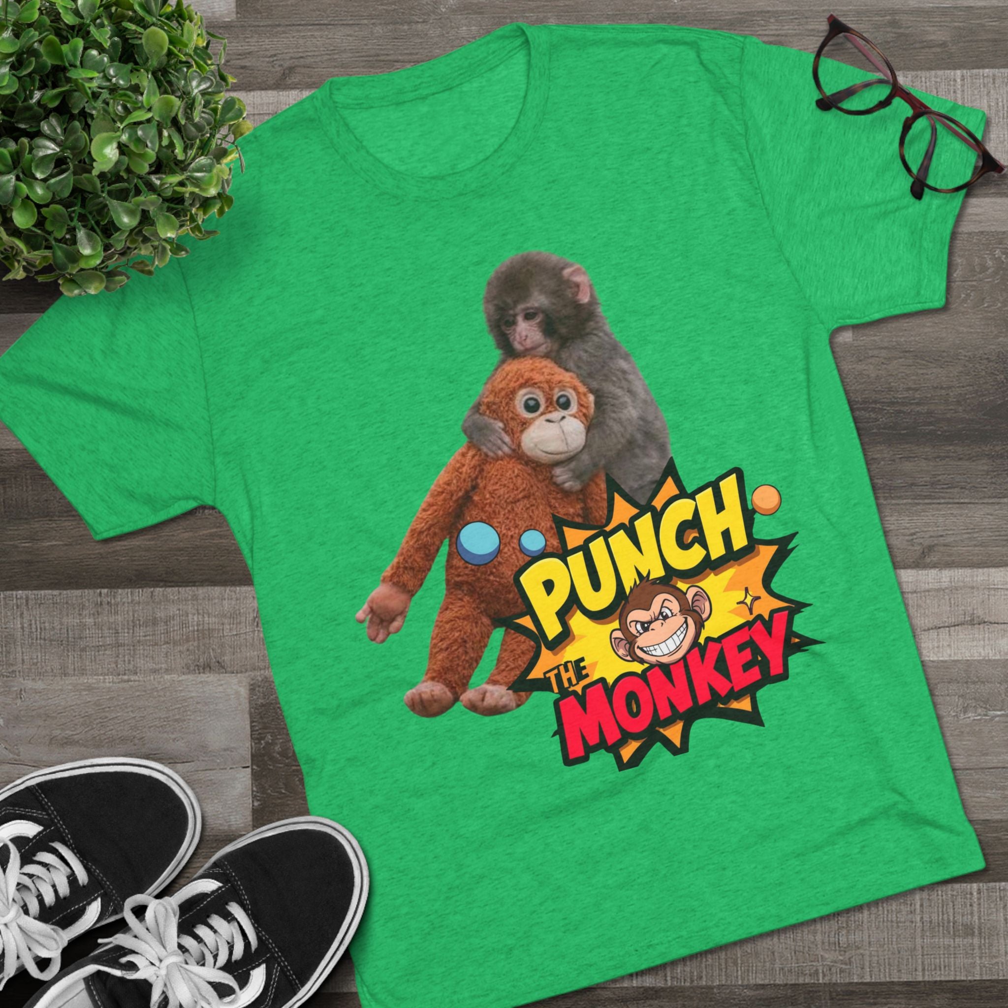 Punch the Monkey T-Shirt — Retro Comic Cartoon Monkey Graphic Tee - Creations by Chris and Carlos