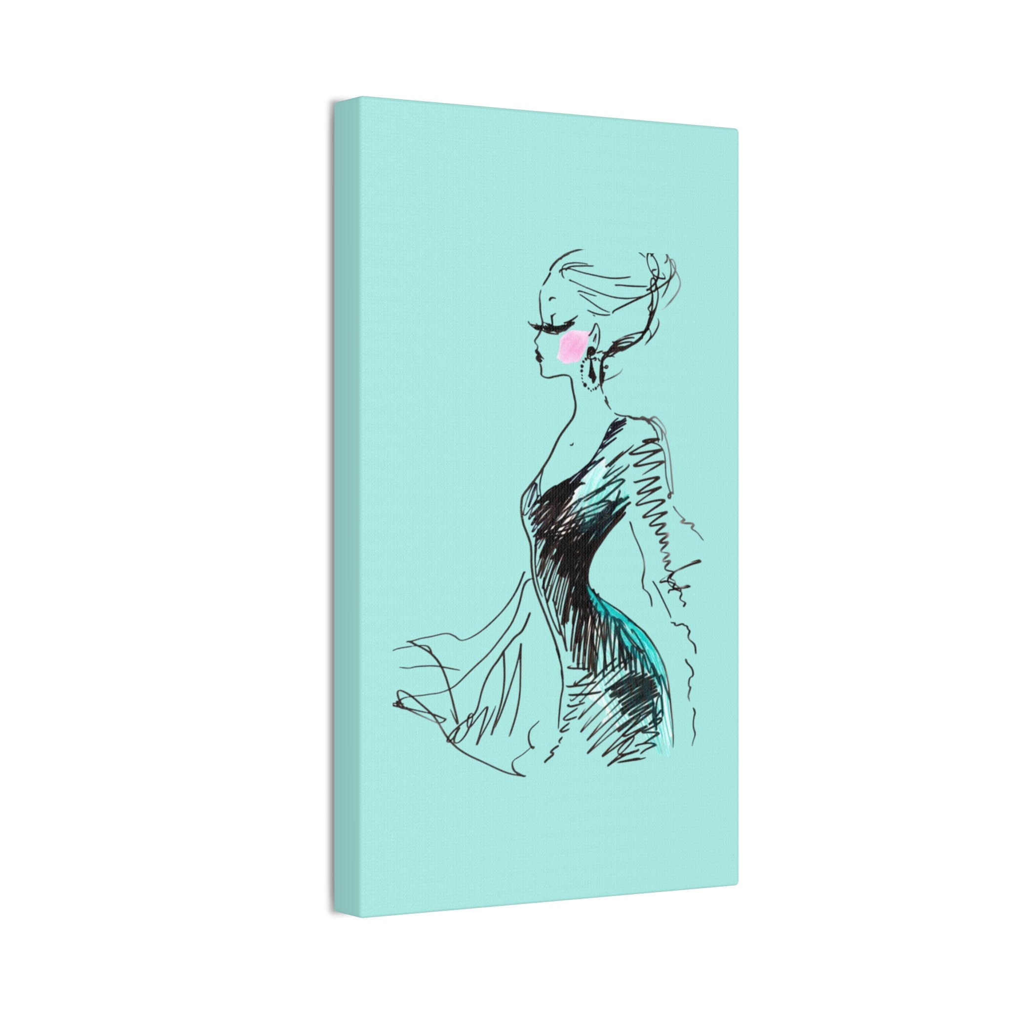Fashion Illustration Canvas Print — Elegant Woman Sketch Wall Art - Creations by Chris and Carlos