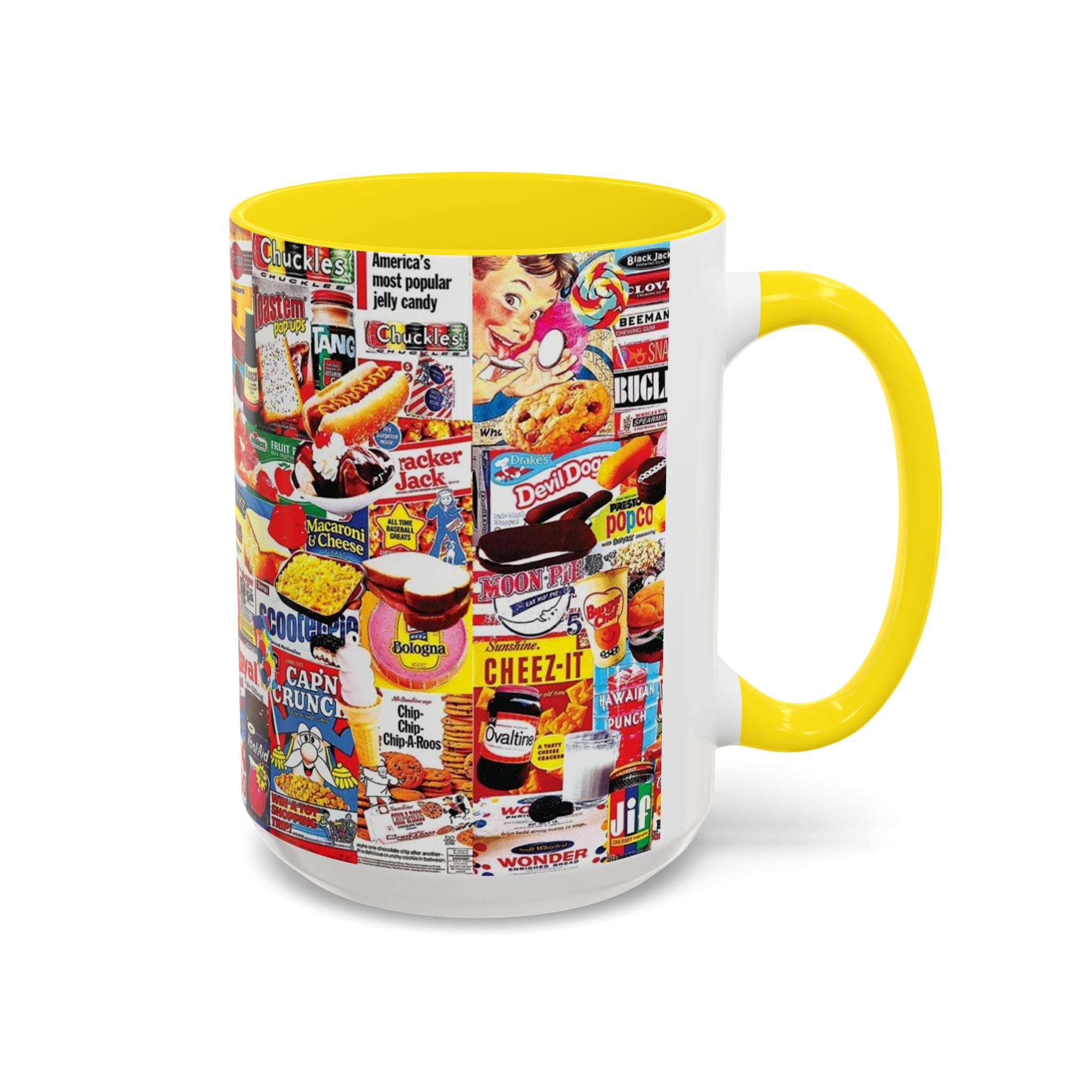 Vintage Snack Packaging Collage Coffee Mug (11/15oz) - Creations by Chris and Carlos