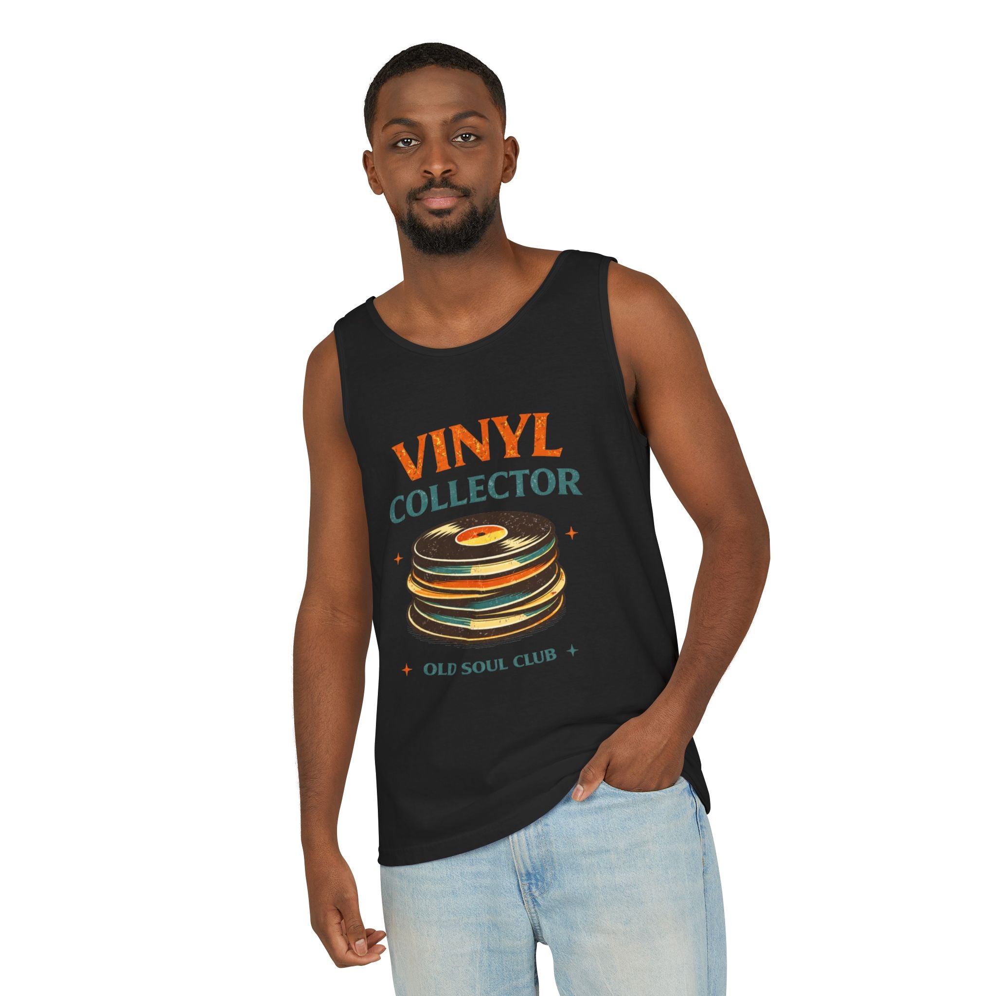 Vinyl Collector Tank Top — Old Soul Club Retro Record Lover Tee - Creations by Chris and Carlos