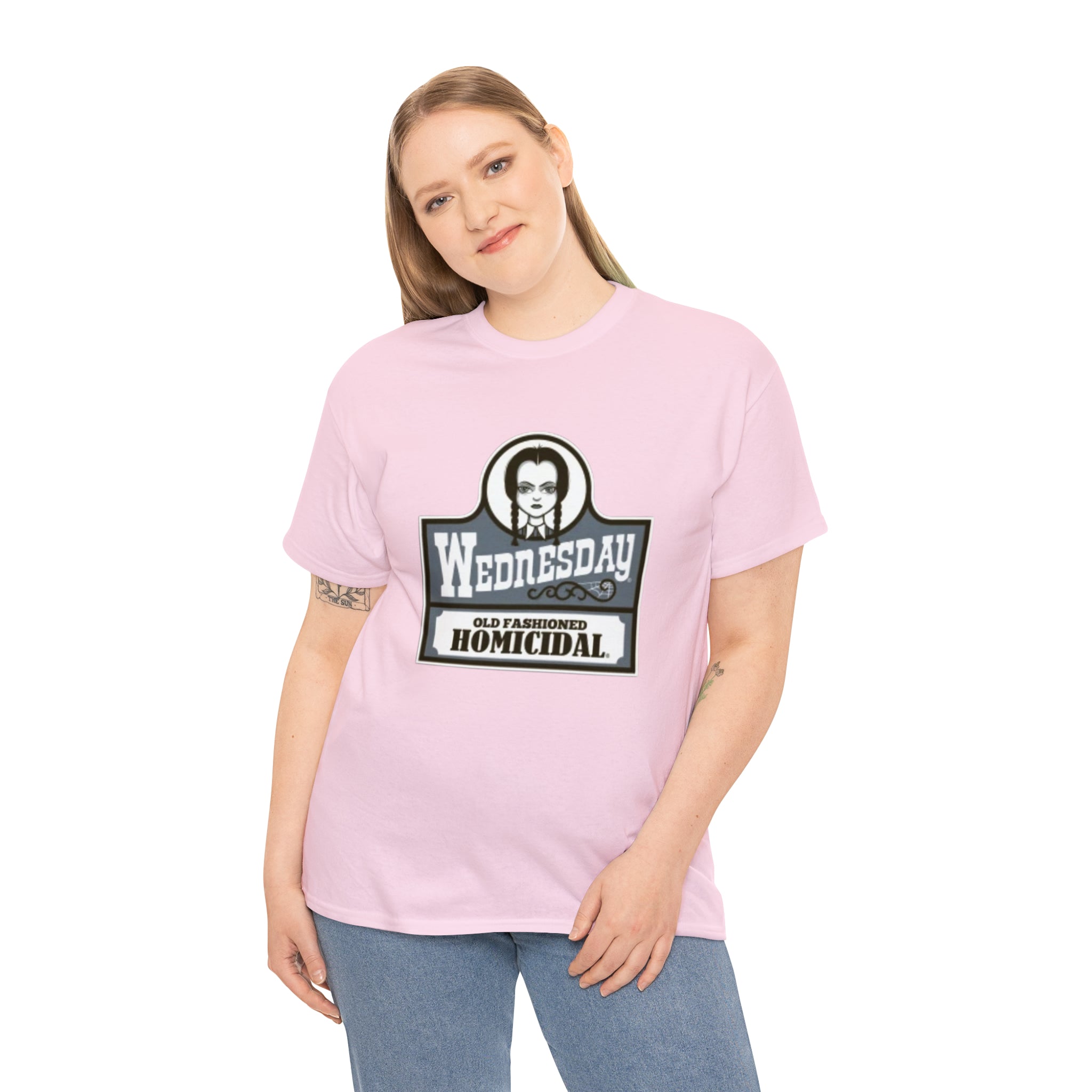 Wednesday- Wendys Unisex Heavy Cotton T-Shirt - Creations by Chris and Carlos