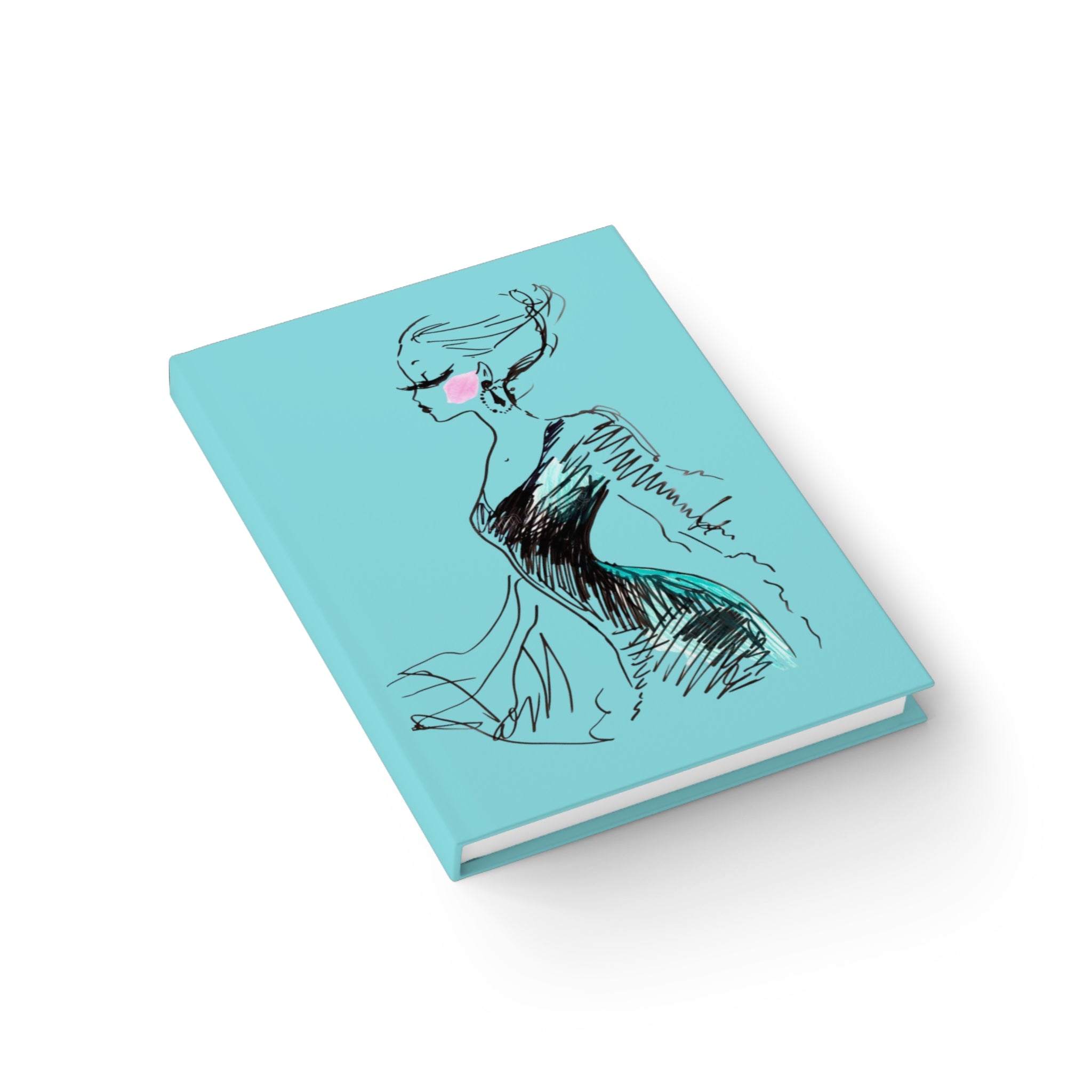 Fashion Sketch Journal — Turquoise 'Old Soul' Hardcover Notebook - Creations by Chris and Carlos