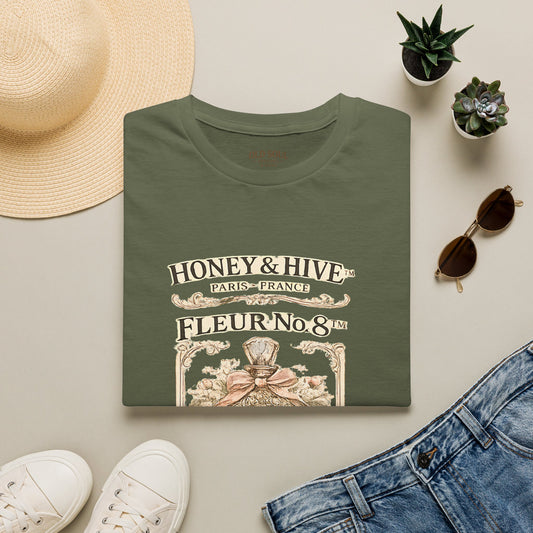 T-Shirt — Honey & Hive Fleur No.8 Vintage Floral Paris Graphic Tee - Creations by Chris and Carlos