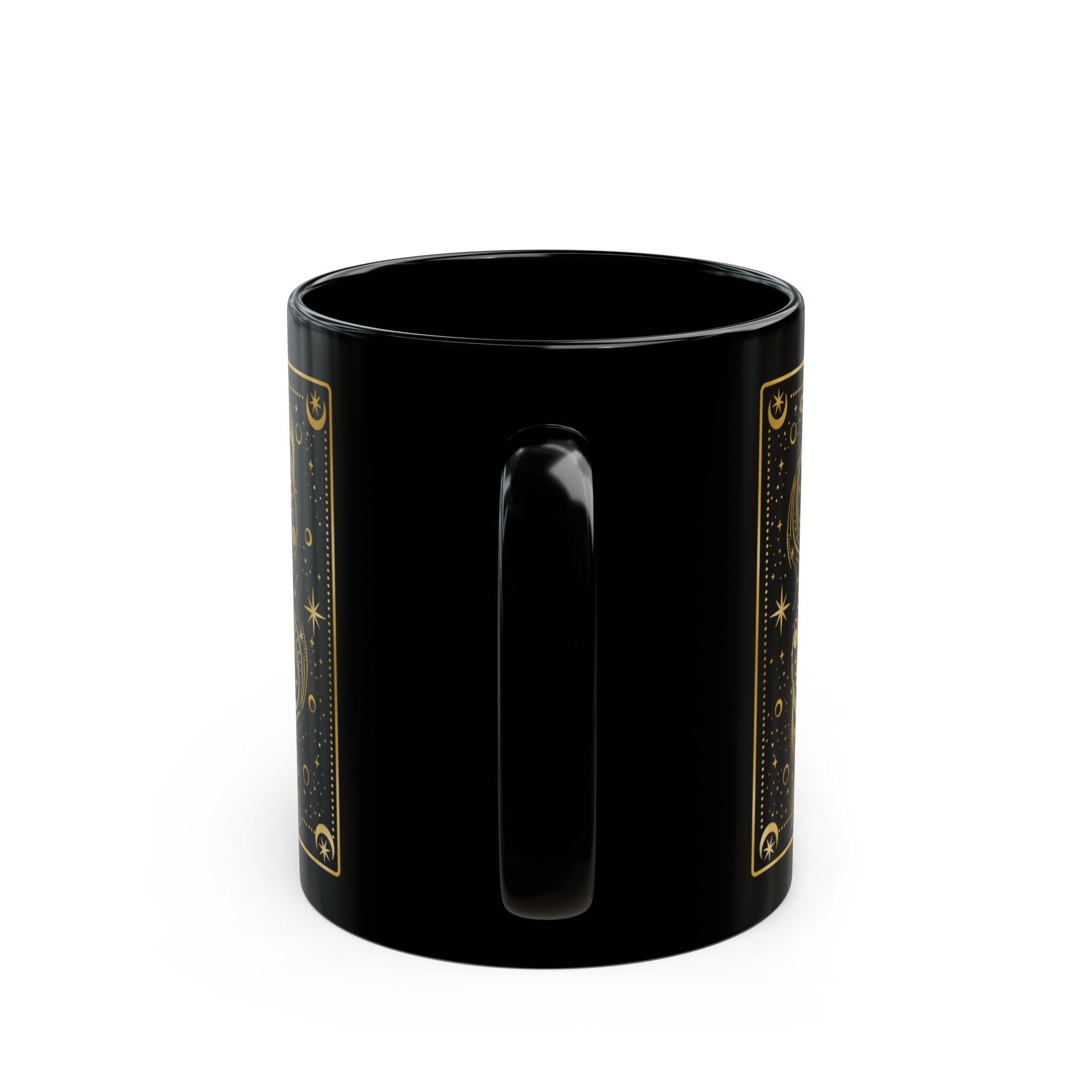 Pisces Zodiac Black Mug — Gold Astrological Fish Coffee Cup (11oz, 15oz) - Creations by Chris and Carlos