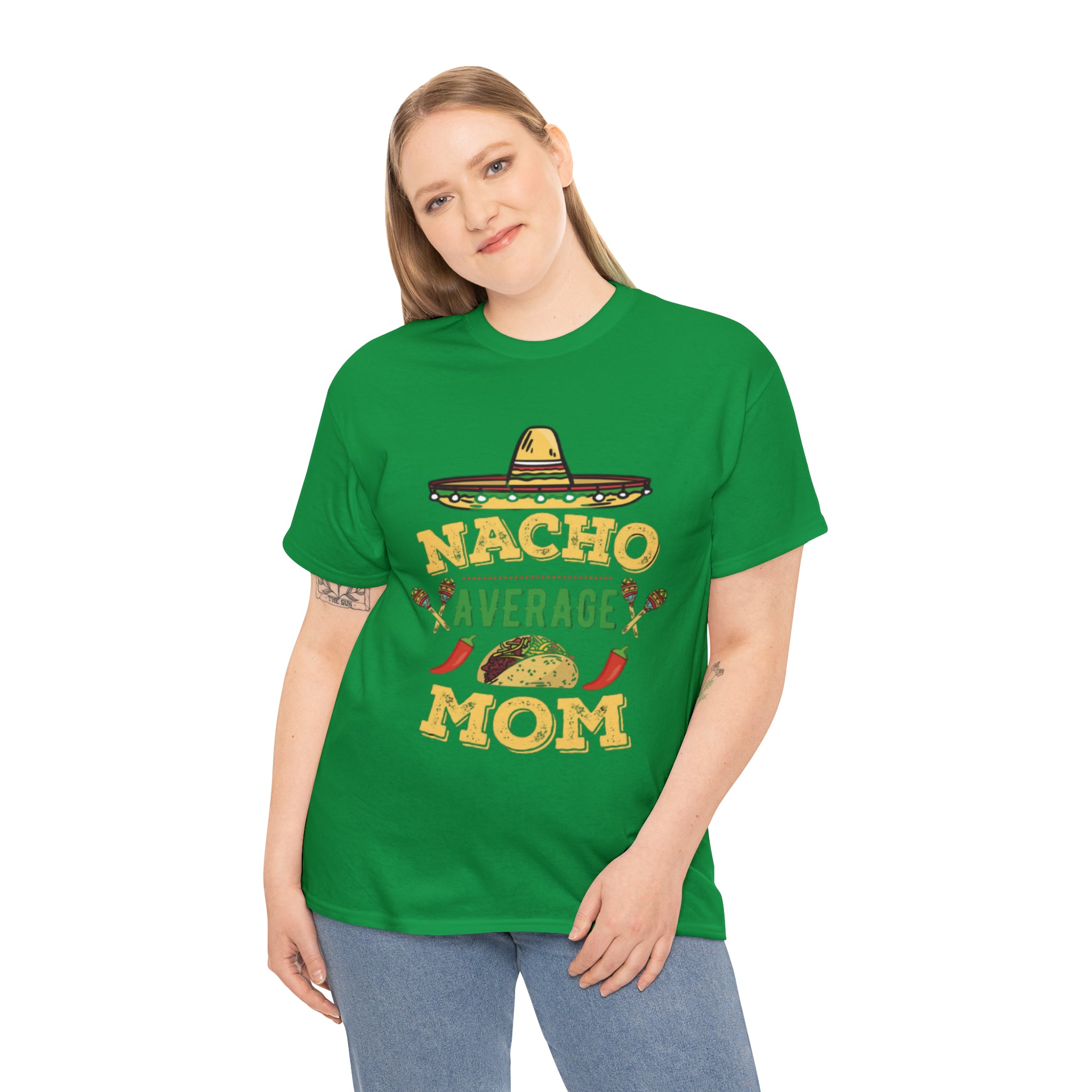 Nacho Average Mom- Unisex Heavy Cotton T-Shirt - Creations by Chris and Carlos