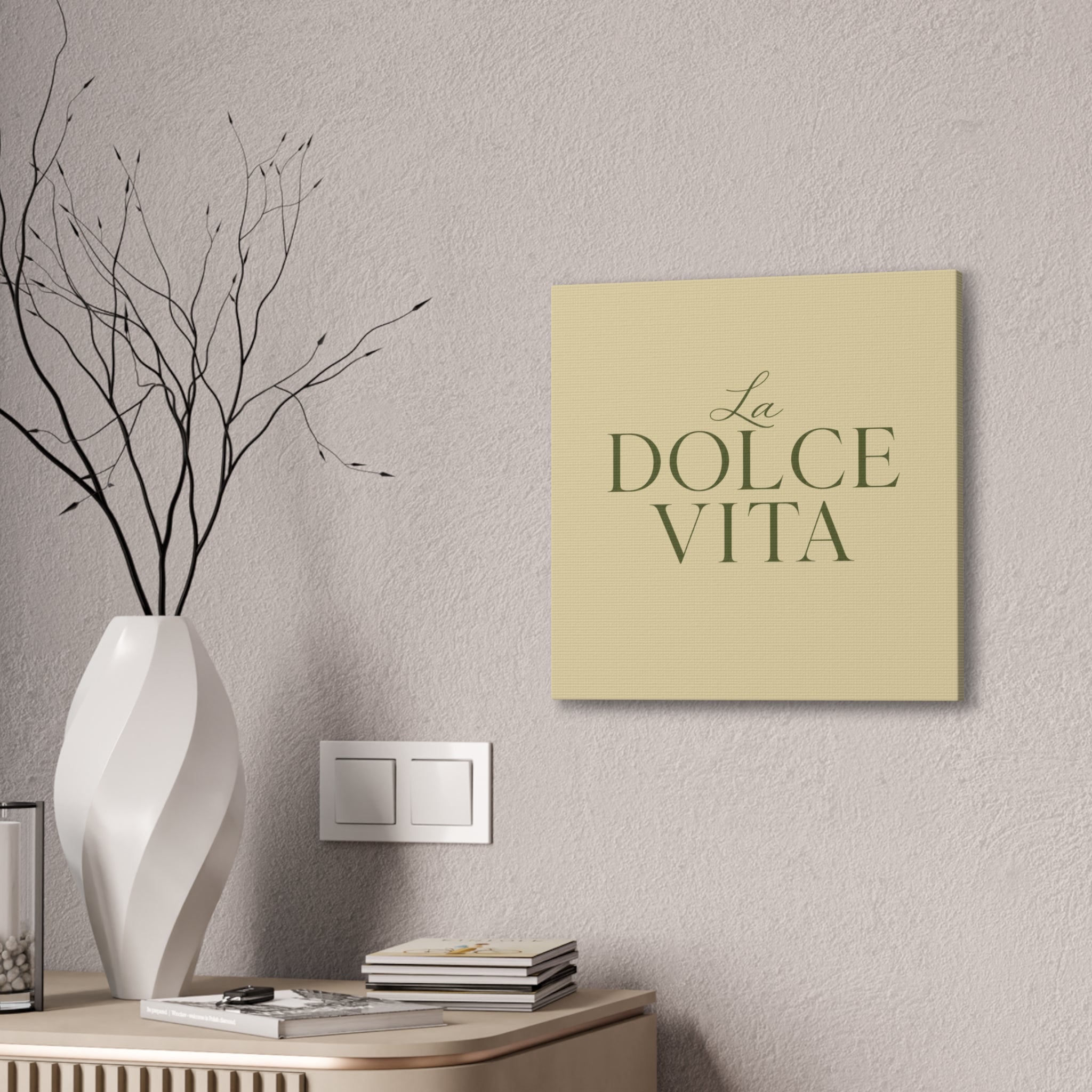 La Dolce Vita Canvas Wall Art — Elegant Italian Phrase Stretched Canvas - Creations by Chris and Carlos