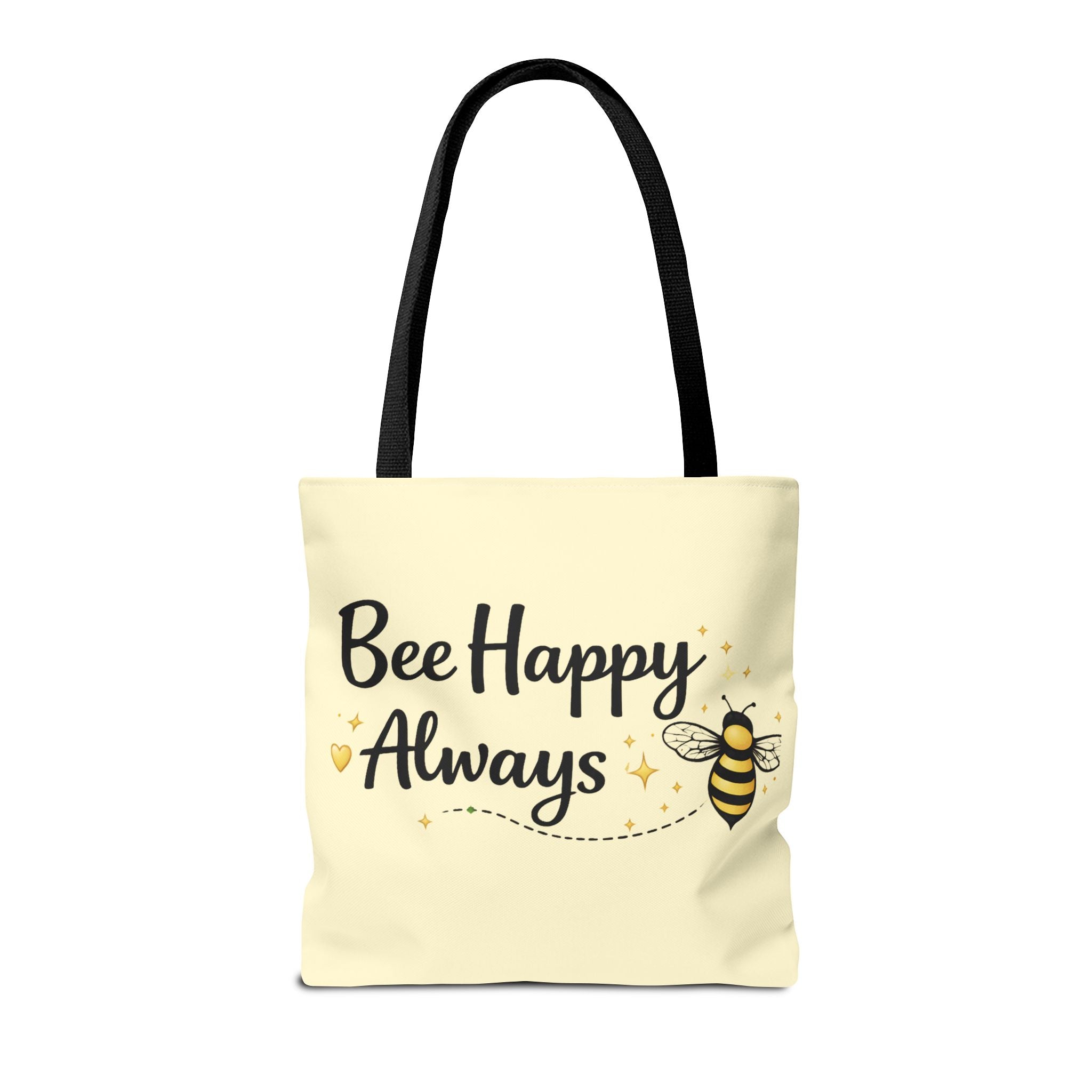 Bee Happy Always Tote Bag — Cute Inspirational Bee Canvas Shopper - Creations by Chris and Carlos