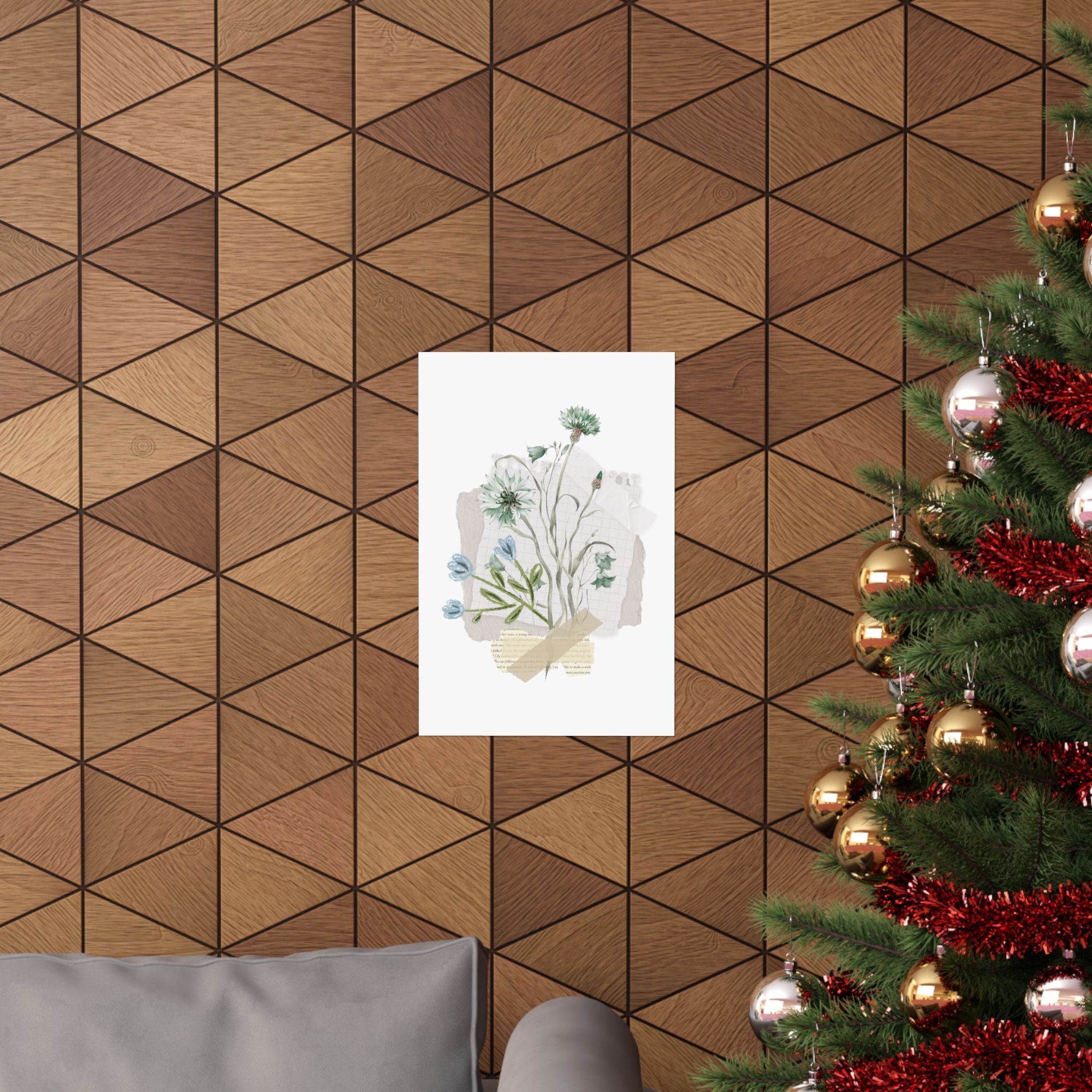 Briarwood Garden Botanical Collage Matte Poster — Vintage Wildflower Art Print (Vertical) - Creations by Chris and Carlos
