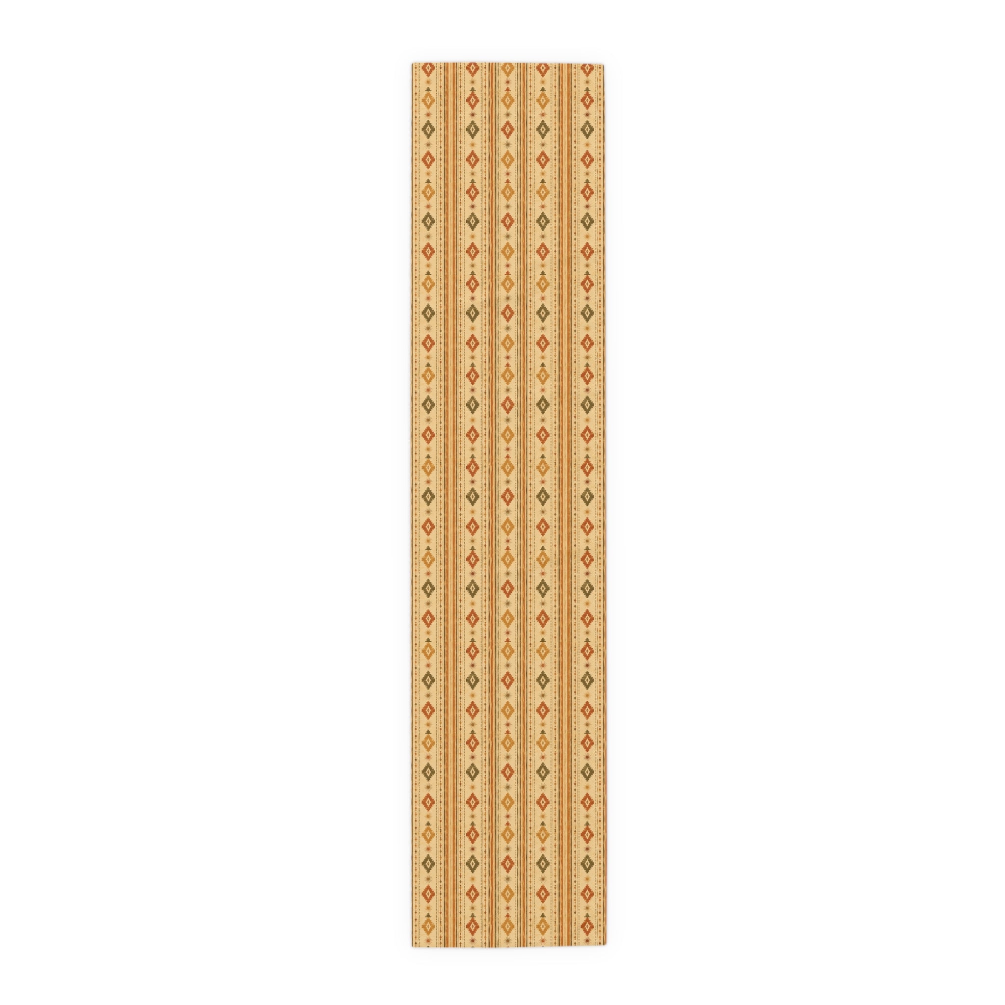 Southwestern Stripe Table Runner — Rustic Aztec Cotton-Poly Accent - Creations by Chris and Carlos