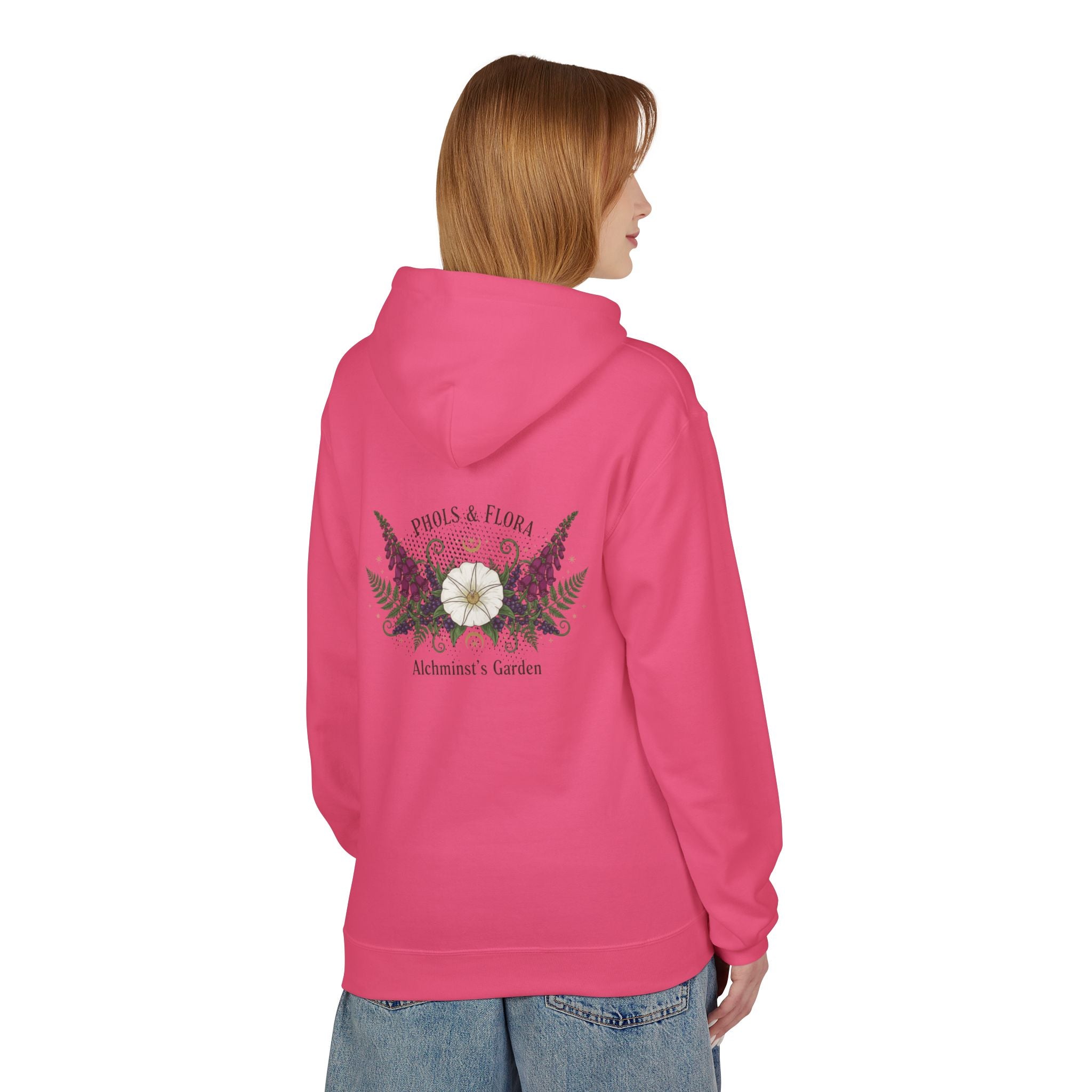 Botanical Alchemist Hoodie — Phols & Flora "Alchimist’s Garden" Floral Back Print - Creations by Chris and Carlos