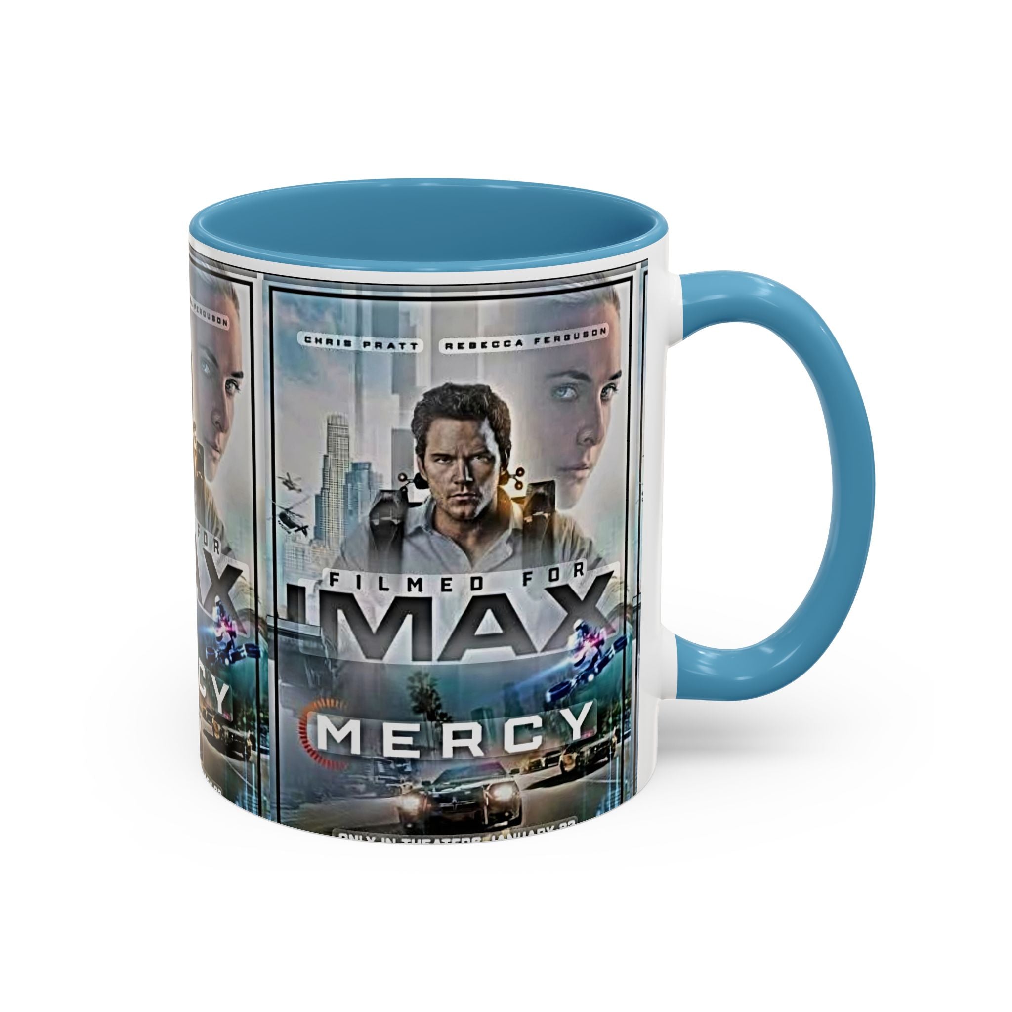 Accent Coffee Mug — 'Mercy' Movie Poster Design (11/15oz) - Creations by Chris and Carlos