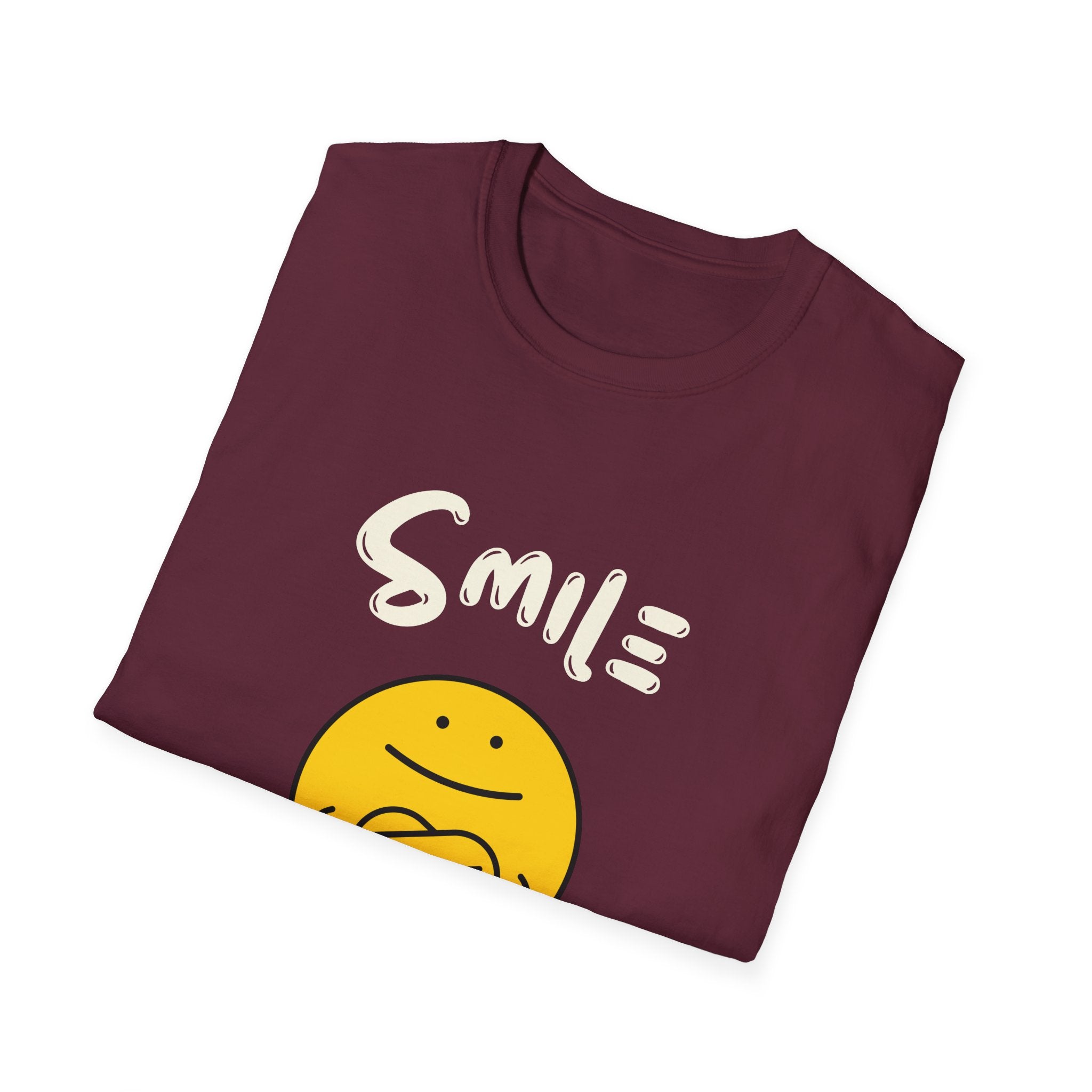 Smile Angry Emoji T-Shirt — Funny Yellow Emoticon Graphic Tee - Creations by Chris and Carlos