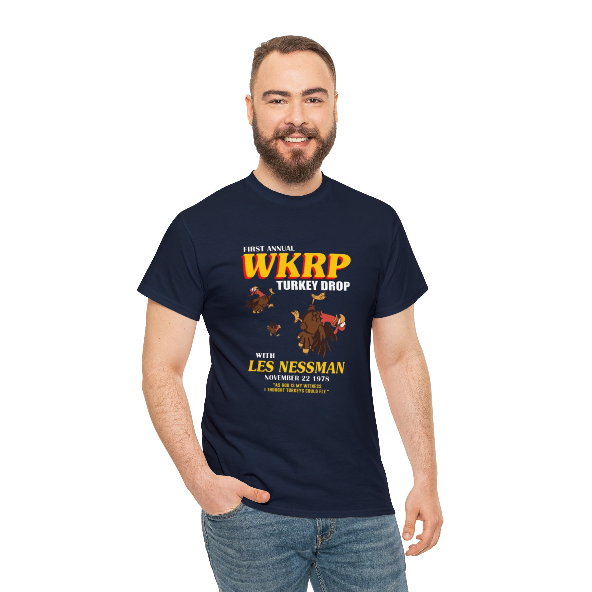 WKRP 70's TV Show- Unisex Heavy Cotton T-Shirt - Creations by Chris and Carlos