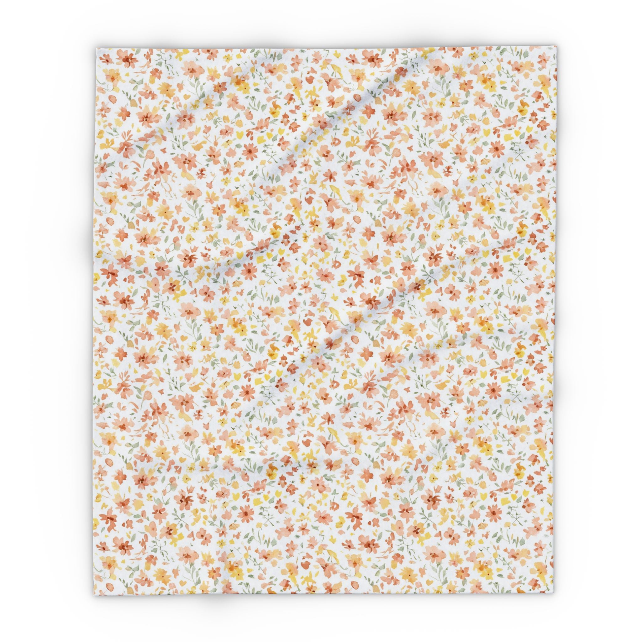 The Artisanal Flora Gallery Floral Fleece Blanket — Delicate Autumn Wildflower Throw - Creations by Chris and Carlos