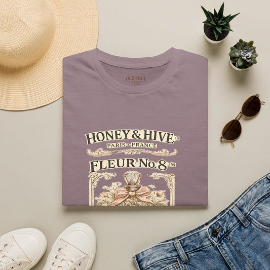 T-Shirt — Honey & Hive Fleur No.8 Vintage Floral Paris Graphic Tee - Creations by Chris and Carlos