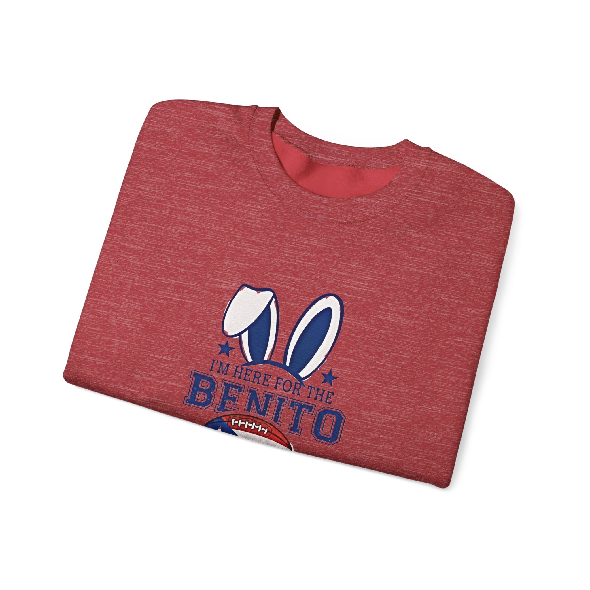 Benito Bowl Crewneck Sweatshirt – Patriotic Football Bunny Design - Creations by Chris and Carlos