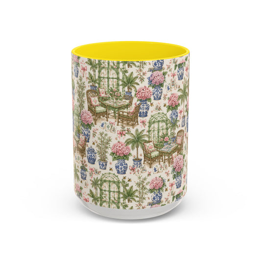 Botanical Garden Accent Coffee Mug — Pink Interior Floral Tea Room Design - Creations by Chris and Carlos