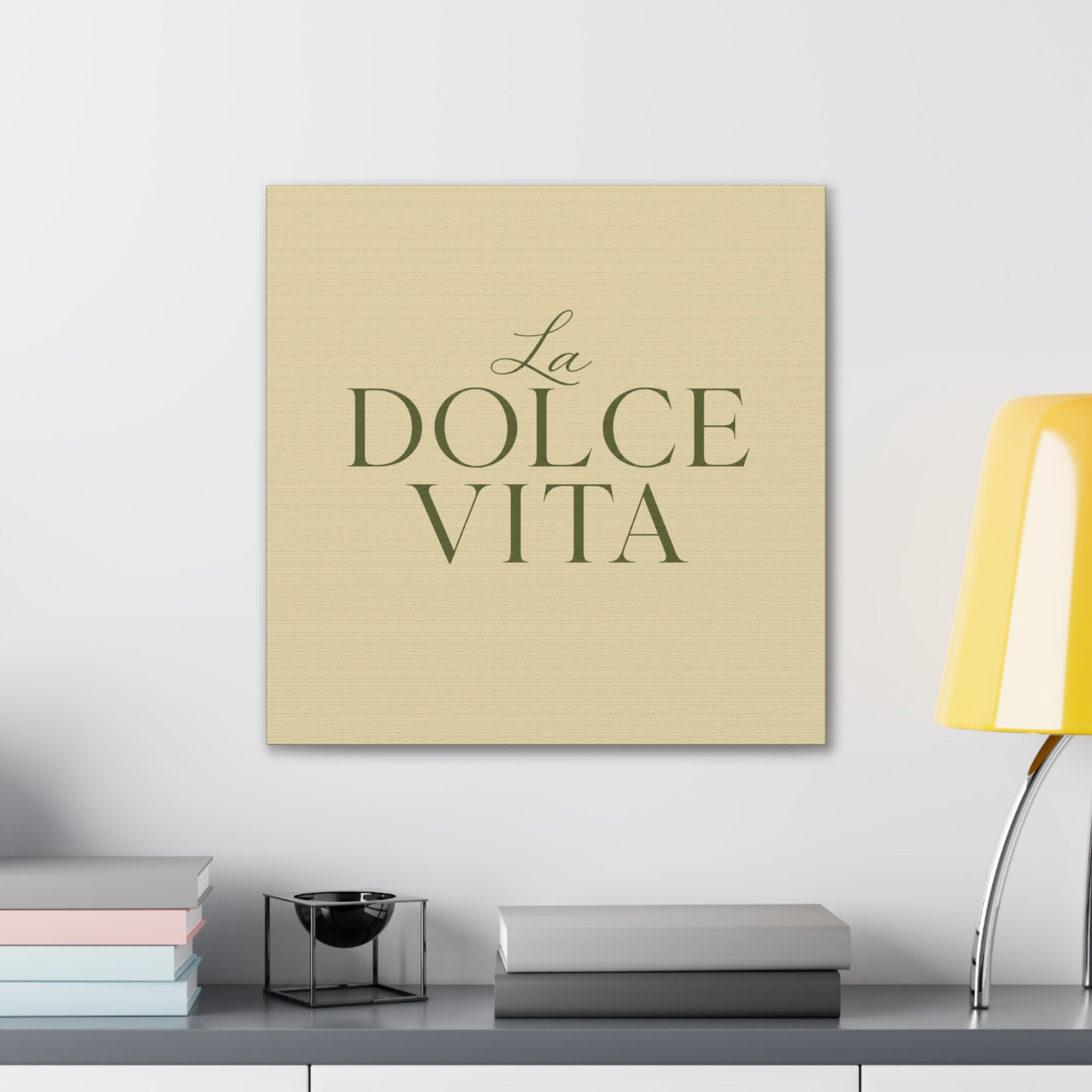La Dolce Vita Canvas Wall Art — Elegant Italian Phrase Stretched Canvas - Creations by Chris and Carlos