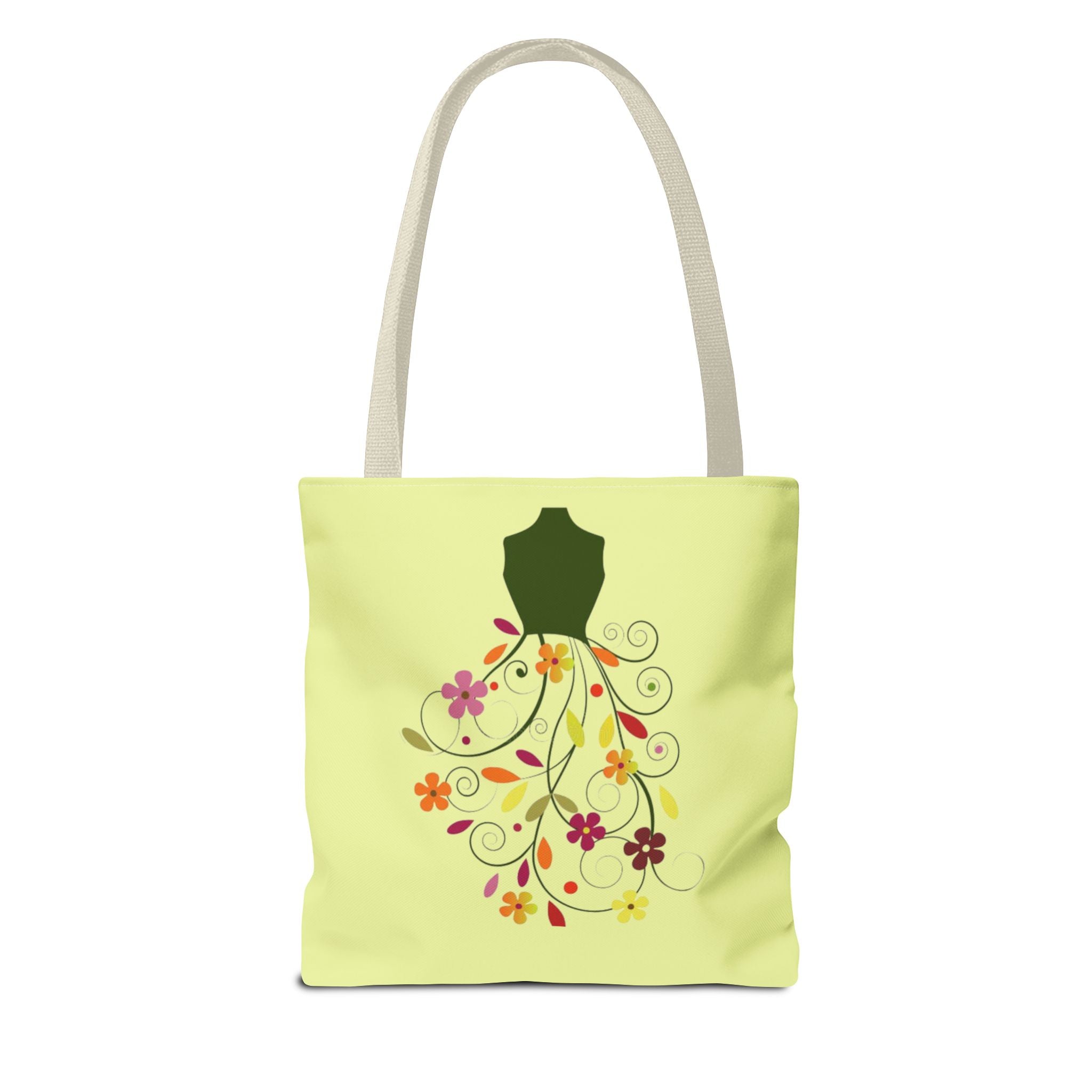 Floral Dressform Tote Bag – Spring Floral Pattern AOP Tote - Creations by Chris and Carlos