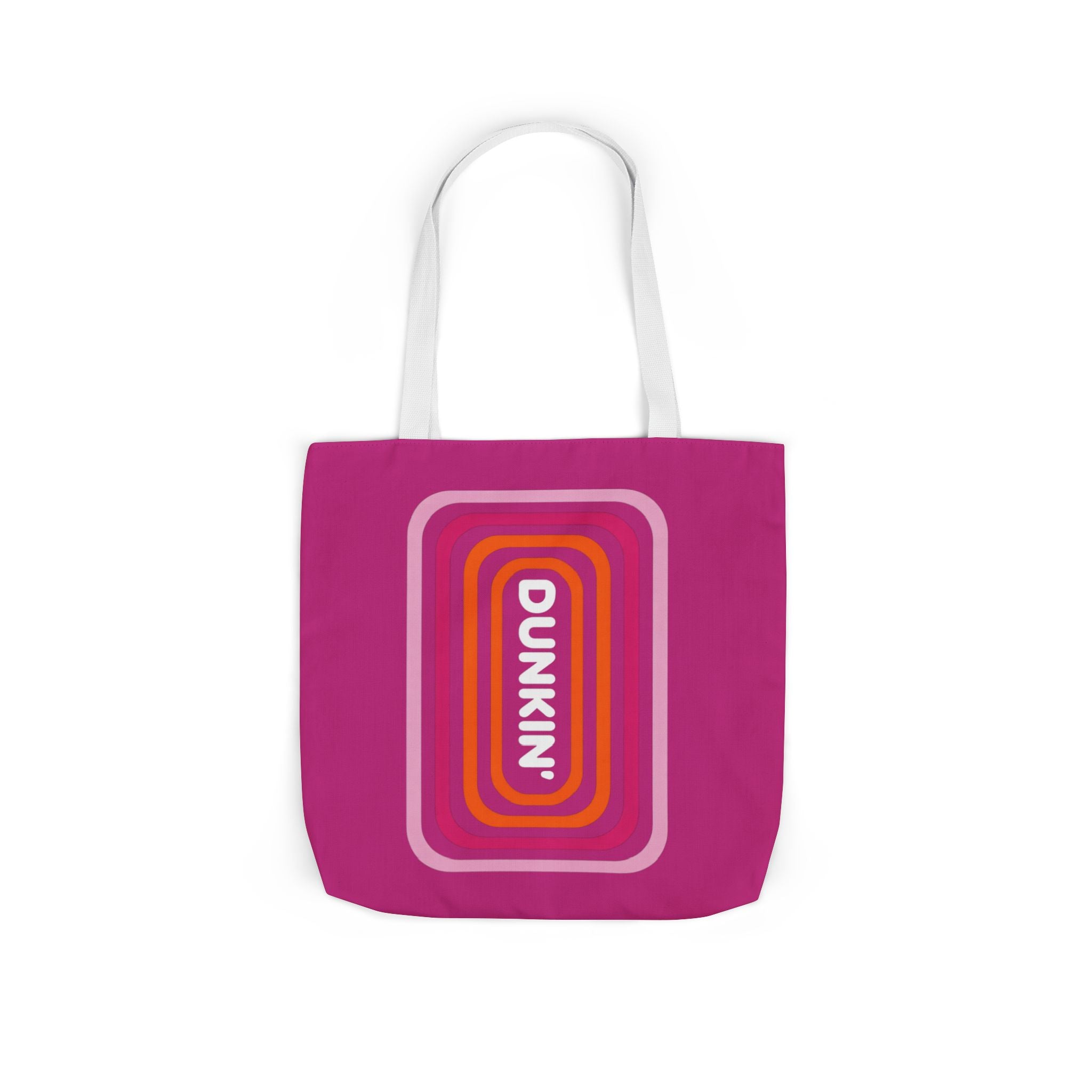 Tote Bag — Retro Pink 'Dunkin' Logo' Canvas Tote - Creations by Chris and Carlos