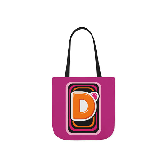 Tote Bag — Retro Pink 'Dunkin' D Logo' Canvas Tote - Creations by Chris and Carlos