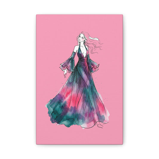 Watercolor Evening Gown Canvas Art — Fashion Illustration Wall Decor - Creations by Chris and Carlos