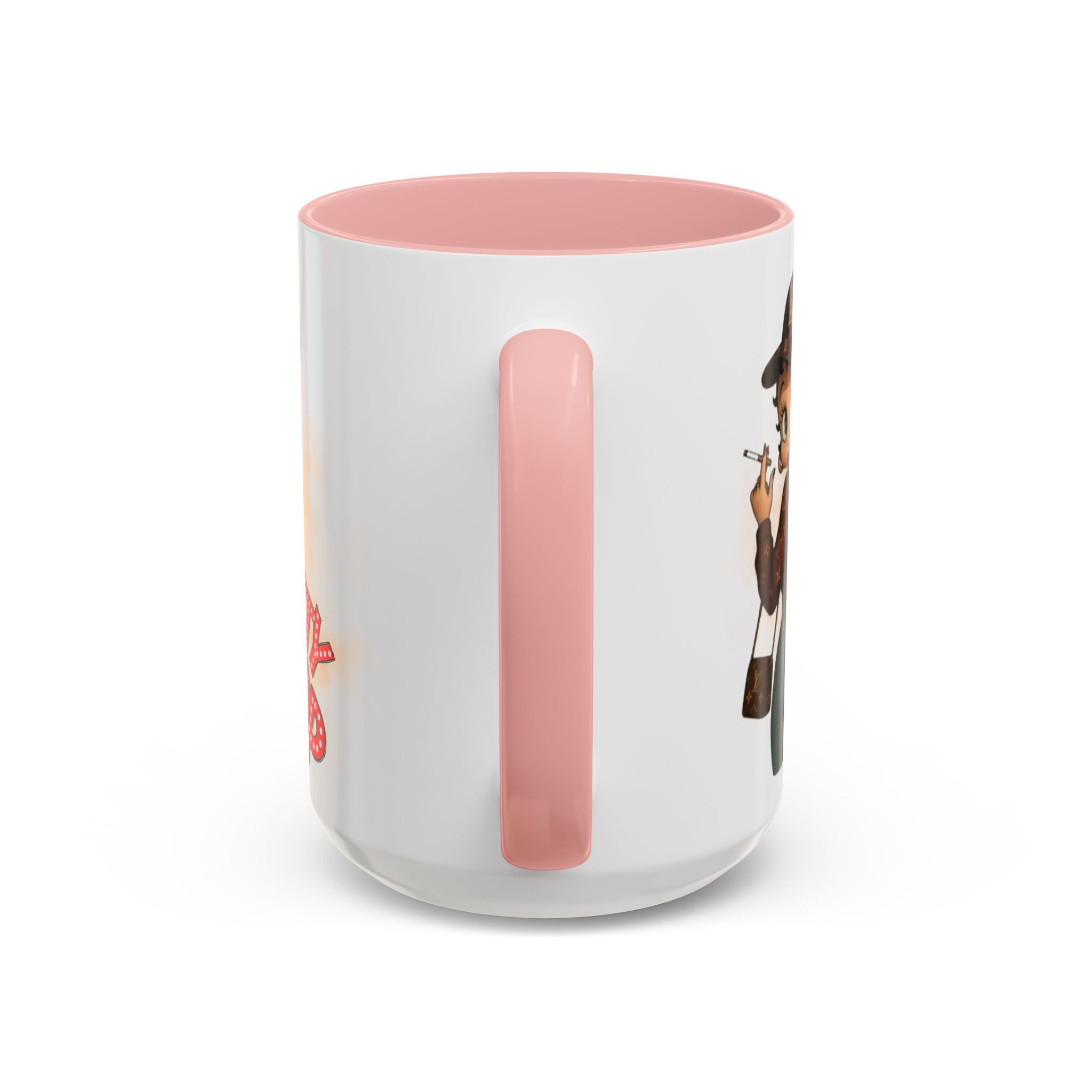 Accent Coffee Mug — Retro Pin-Up Character with 'Betty Boop' Text - Creations by Chris and Carlos