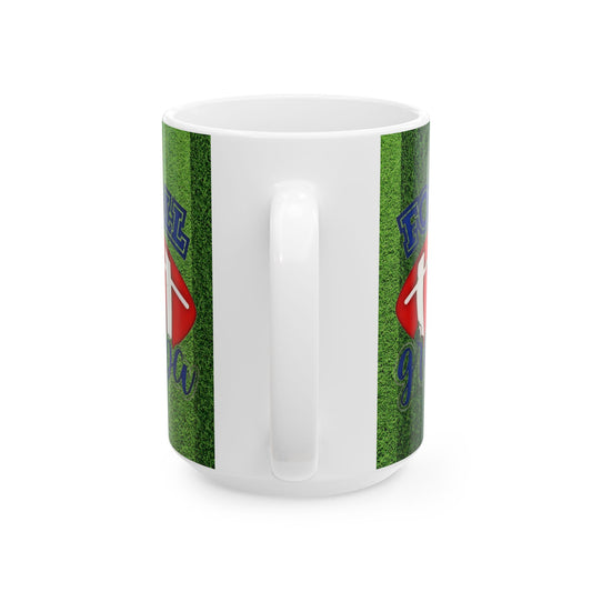 Football Papa Grandpa Ceramic Mug — 11oz/15oz Grassy Field Coffee Cup - Creations by Chris and Carlos