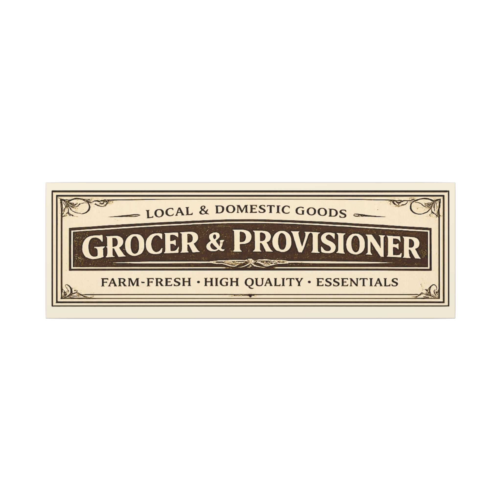 Grocer & Provisioner Vintage Canvas Sign - Rustic Farmhouse Kitchen Wall Art - Creations by Chris and Carlos