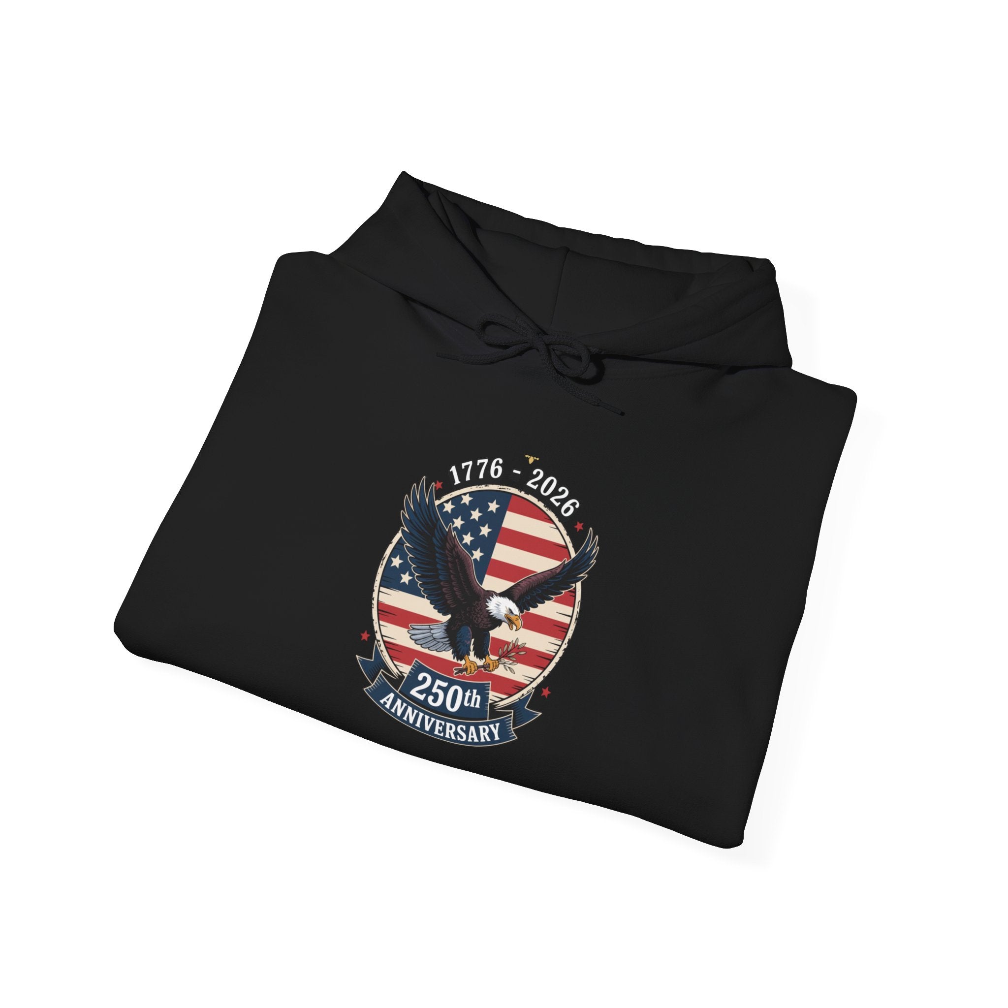 American Eagle Crest Hoodie – 250th Anniversary USA Flag Design - Creations by Chris and Carlos
