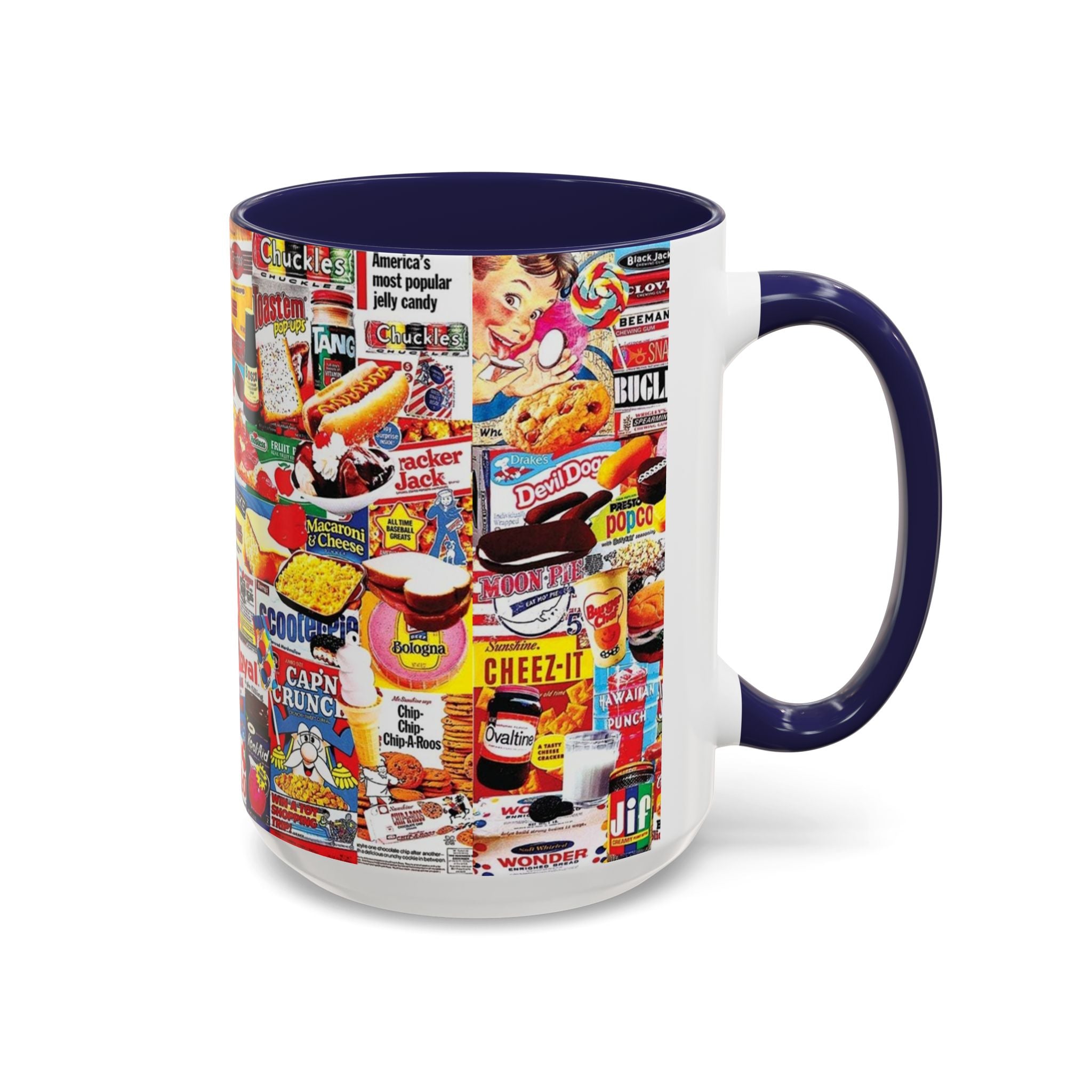Vintage Snack Packaging Collage Coffee Mug (11/15oz) - Creations by Chris and Carlos