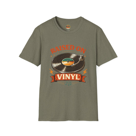 Raised on Vinyl T-Shirt — Retro Record Lover Tee - Creations by Chris and Carlos