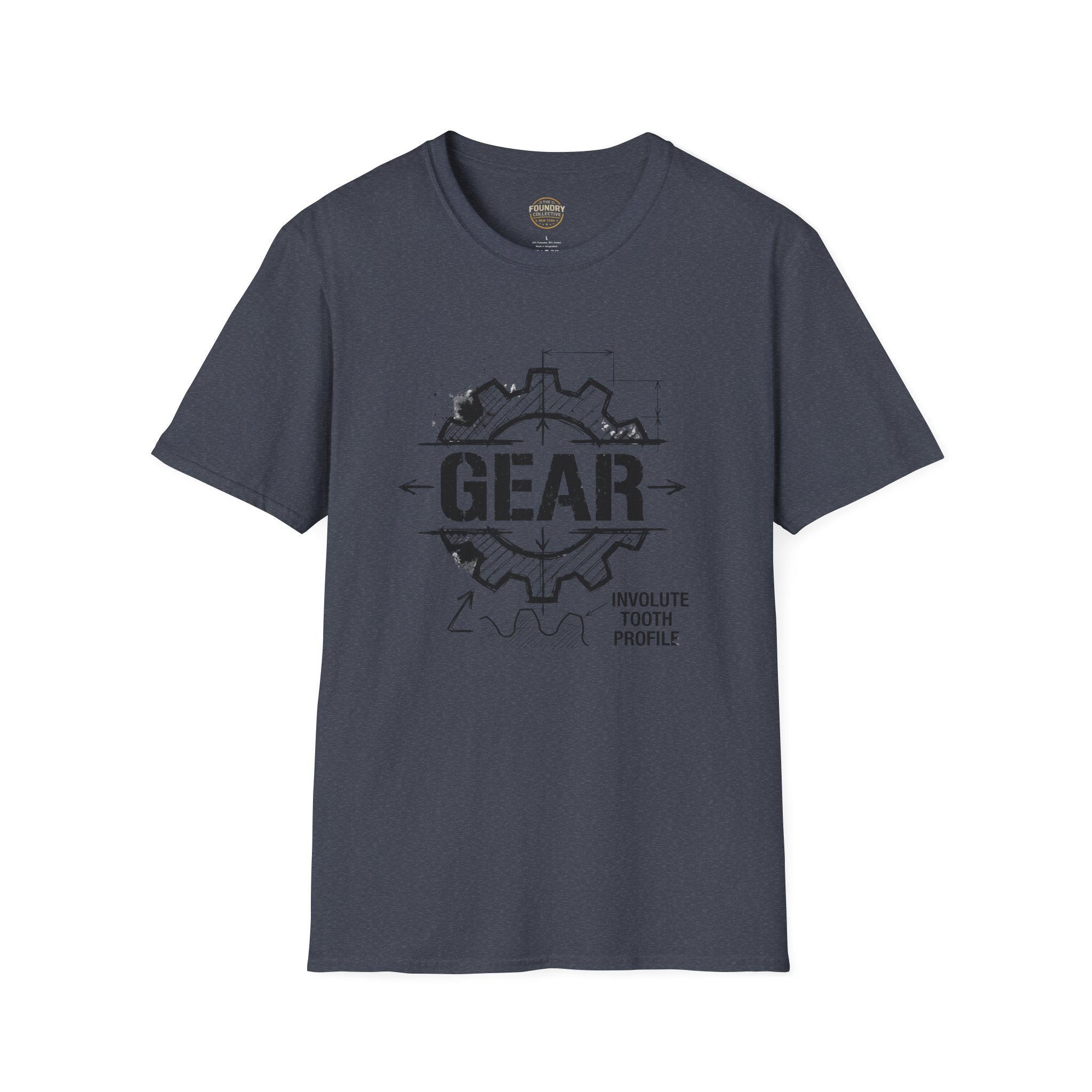 The Foundry Collective Gear Blueprint T-Shirt — Mechanical Engineering Sketch Tee - Creations by Chris and Carlos