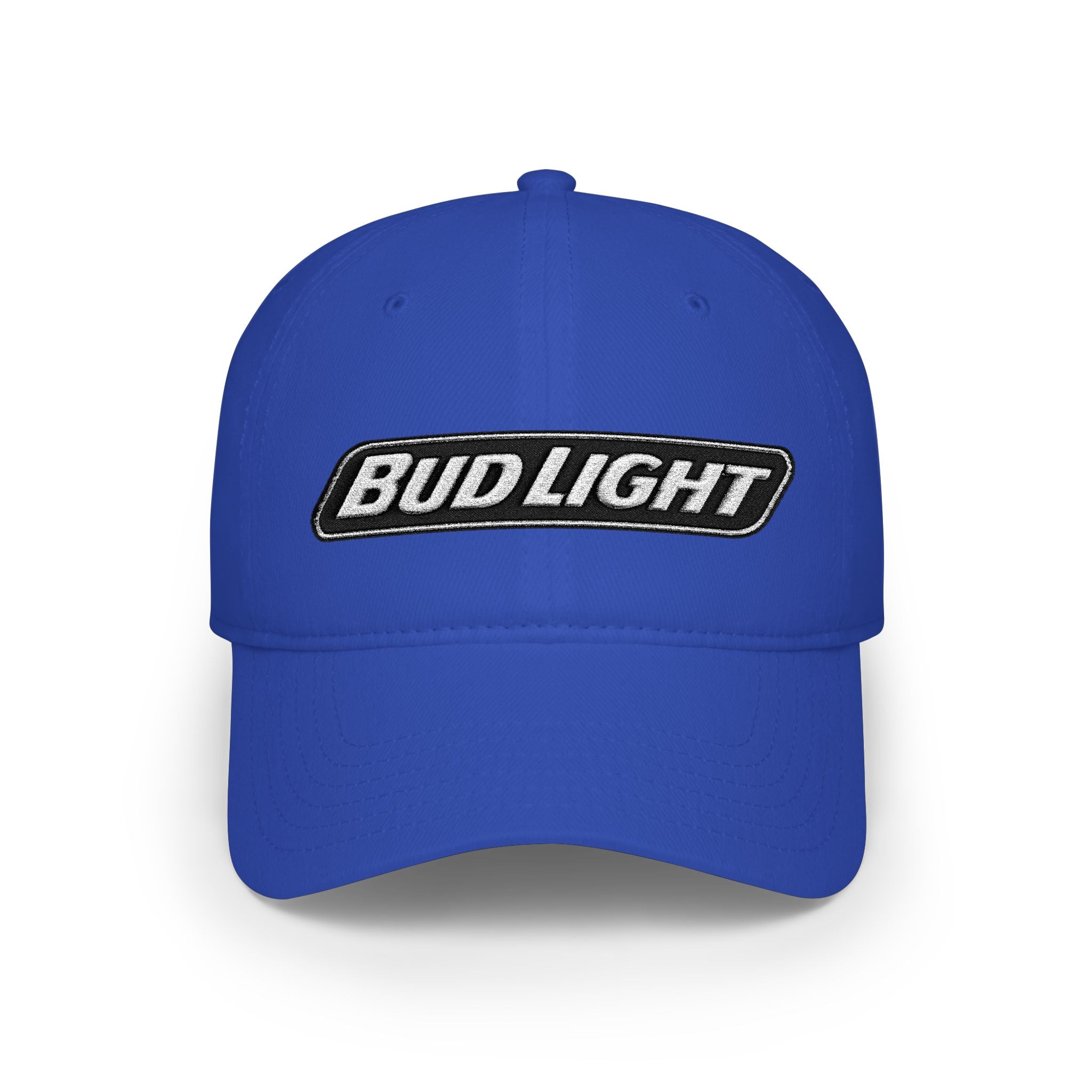 Bud Light Embroidered Baseball Cap — Red Low Profile Dad Hat - Creations by Chris and Carlos