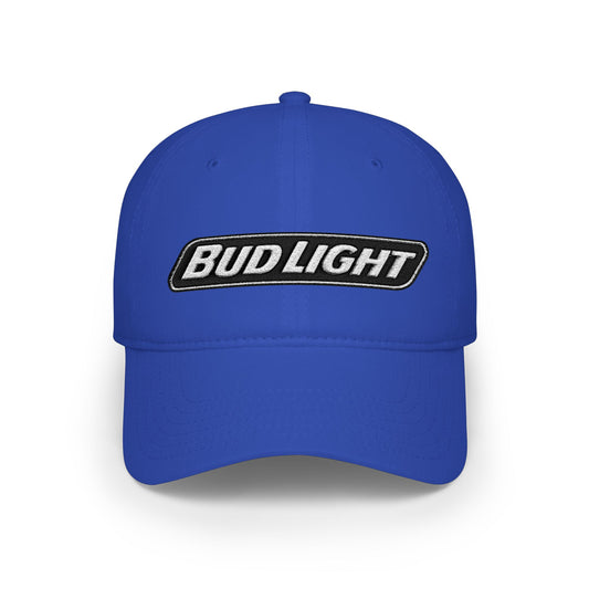 Bud Light Embroidered Baseball Cap — Red Low Profile Dad Hat - Creations by Chris and Carlos