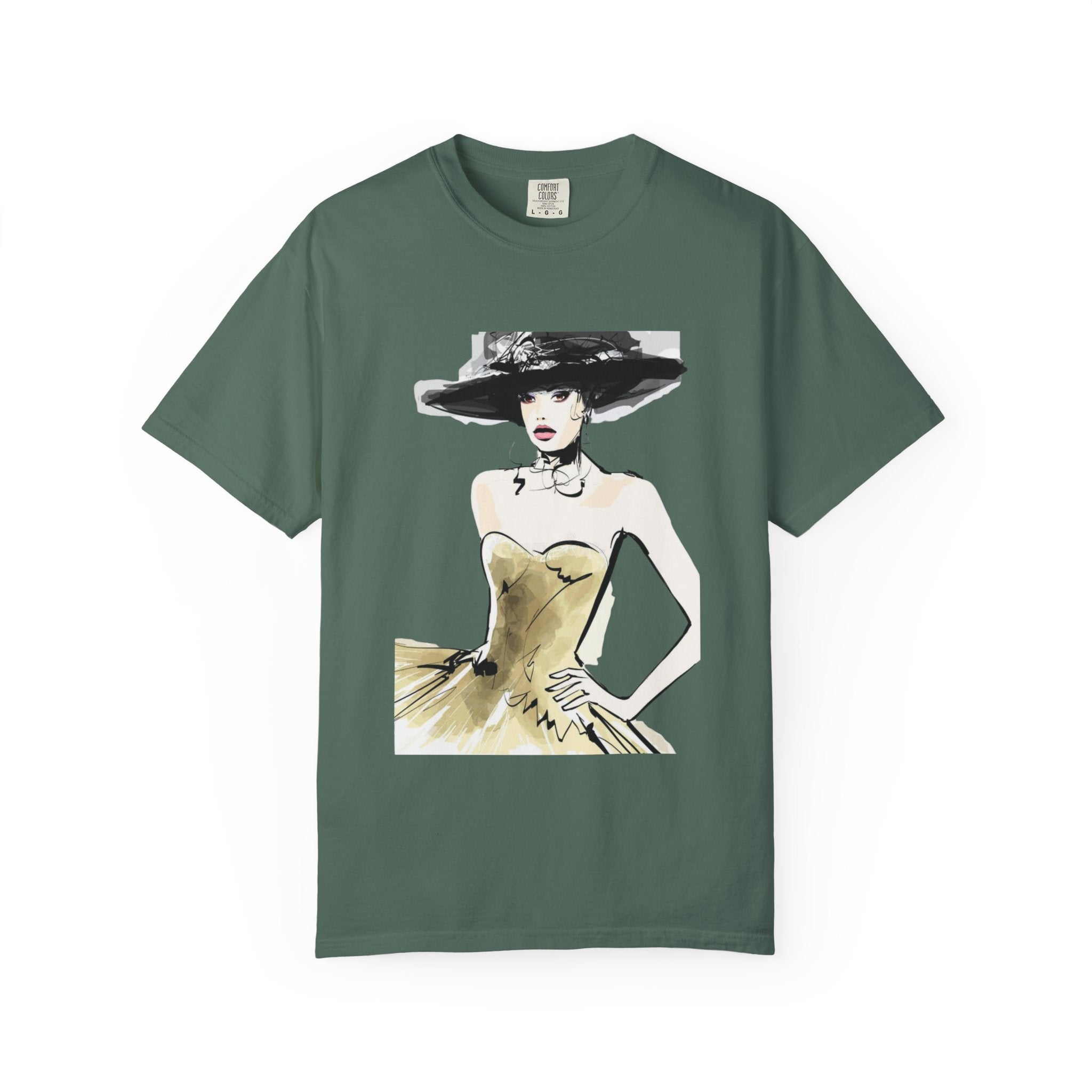 Fashion Illustration Tee — Vintage Chic Lady Graphic T-Shirt - Creations by Chris and Carlos