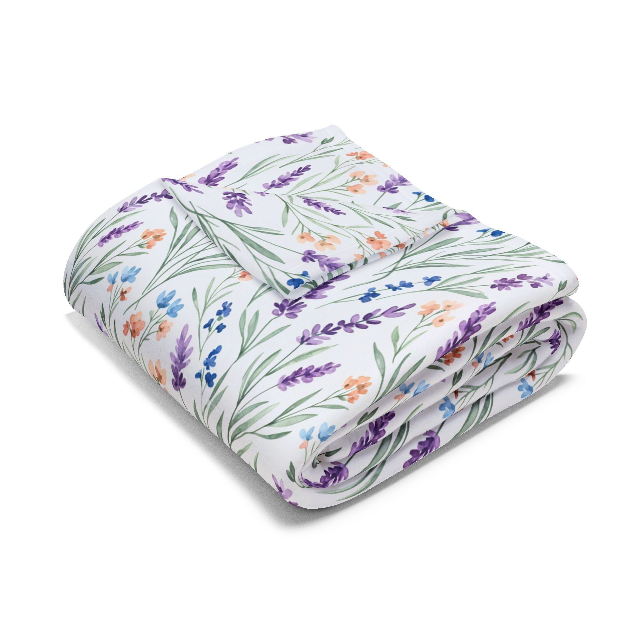 The Artisanal Flora Gallery Floral Lavender Fleece Blanket - Creations by Chris and Carlos