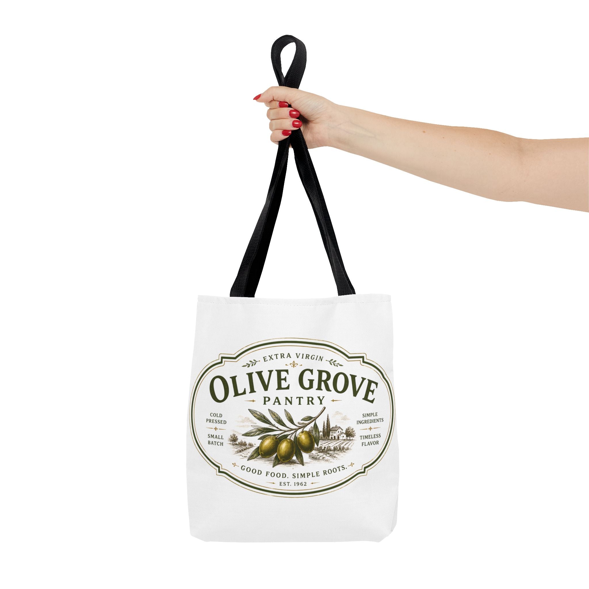 Olive Grove Pantry Tote Bag — Vintage Olive Oil Market Grocery Tote - Creations by Chris and Carlos
