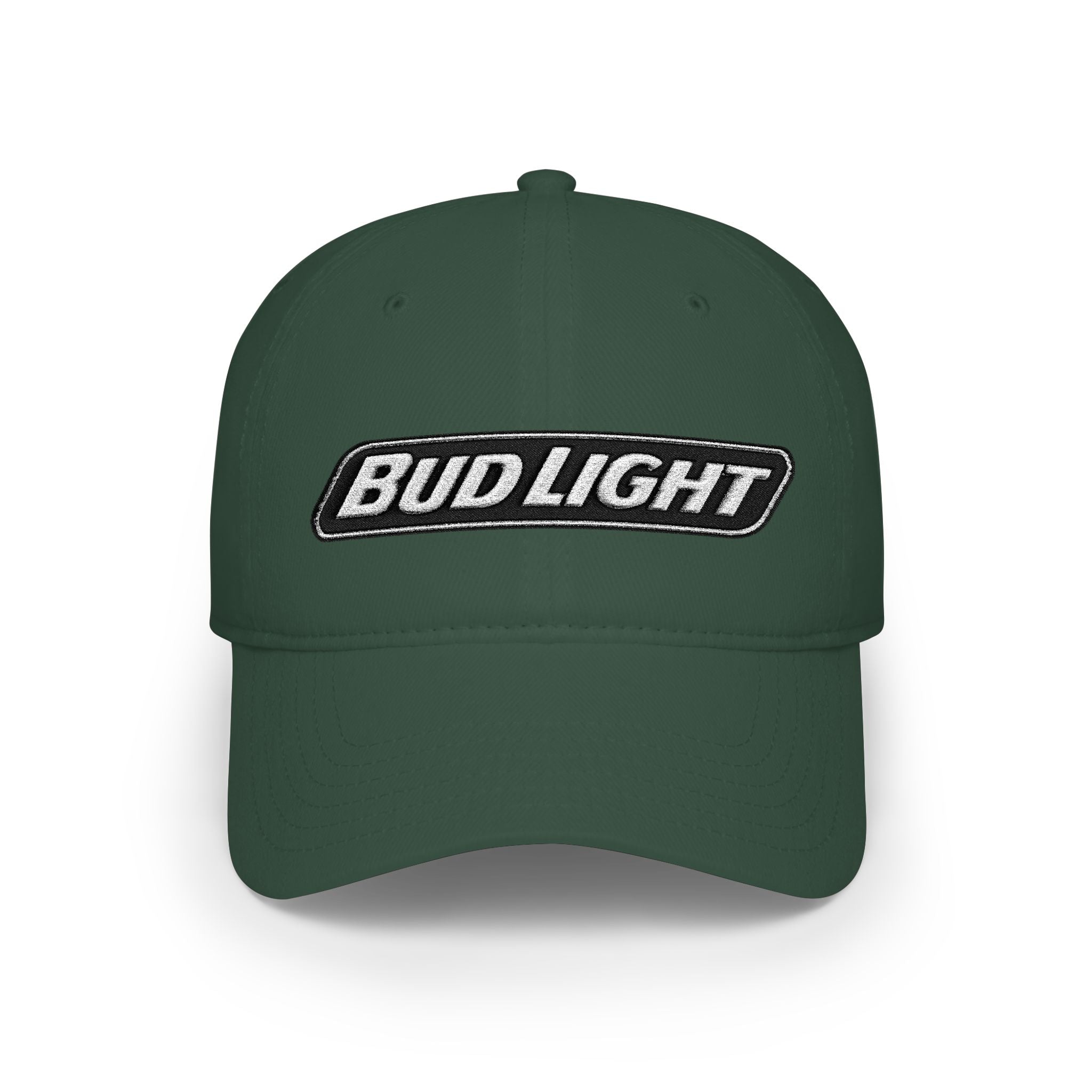Bud Light Embroidered Baseball Cap — Red Low Profile Dad Hat - Creations by Chris and Carlos