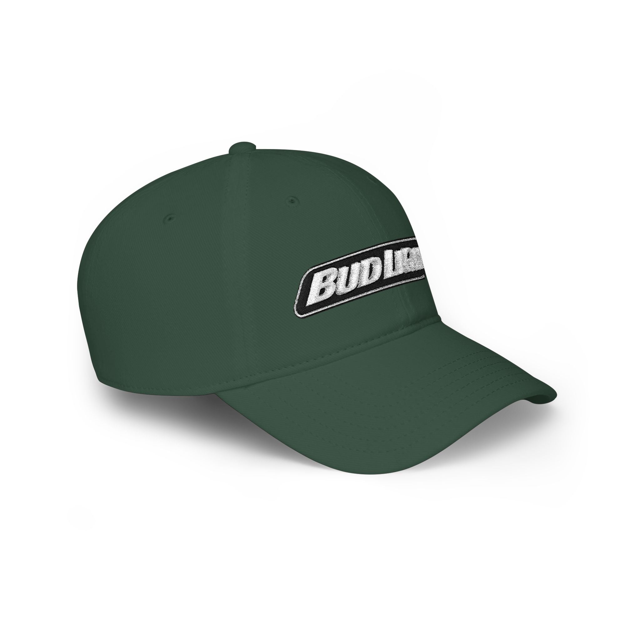 Bud Light Embroidered Baseball Cap — Red Low Profile Dad Hat - Creations by Chris and Carlos