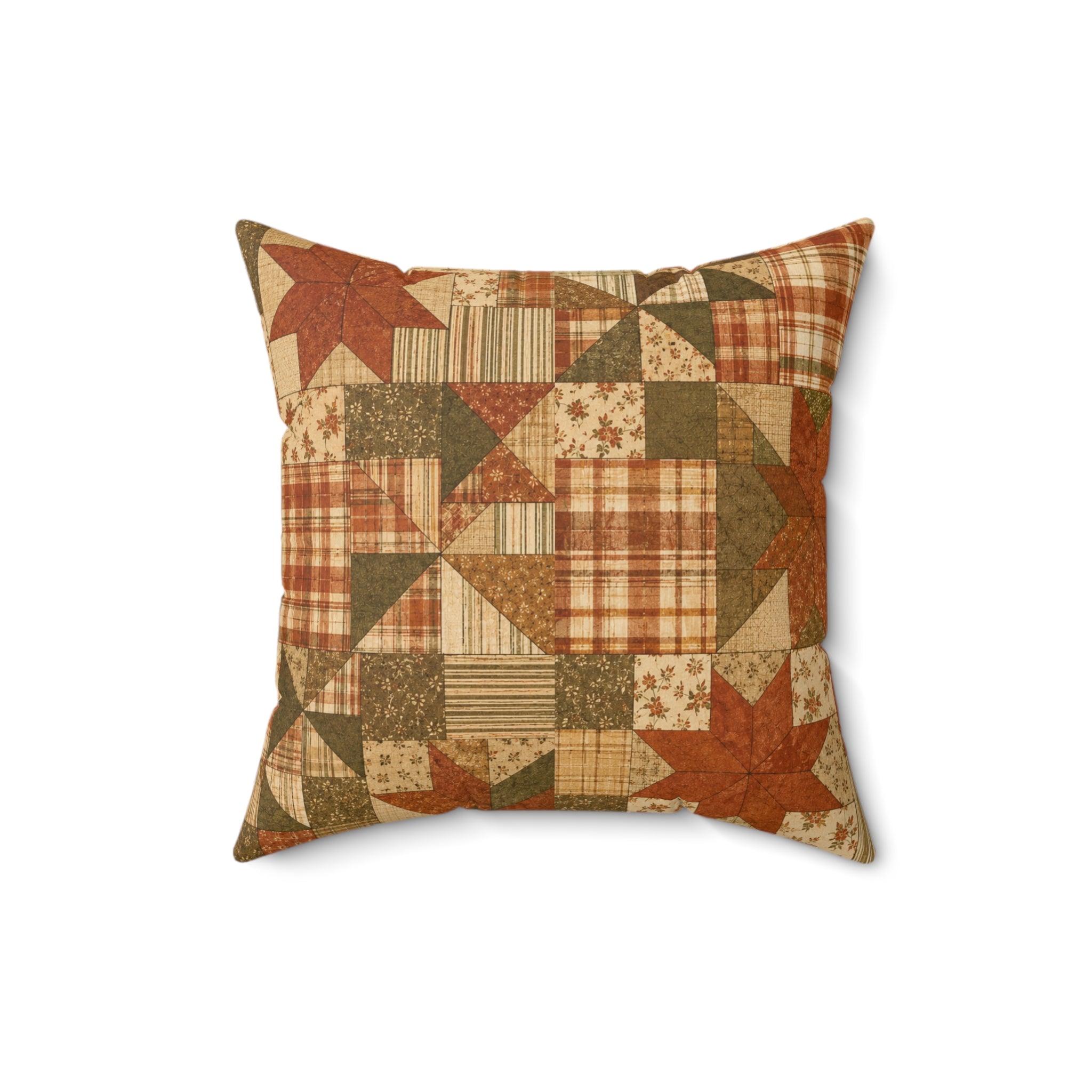 Old Soul Harvest™ Vintage Quilt Blocks Throw Pillow - Throw Pillow from Old Soul Harvest Campfire Circle