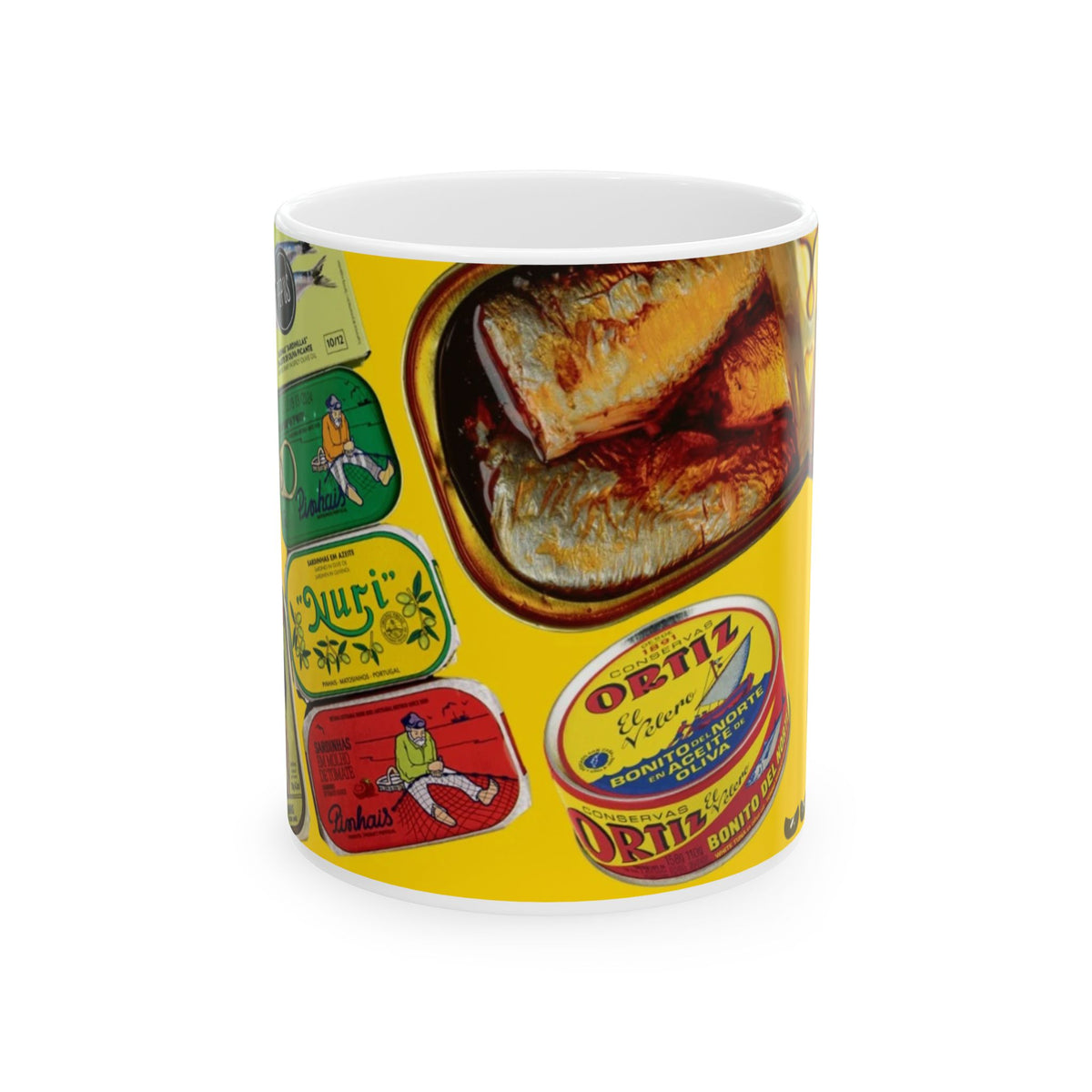 Salty Tin Company- Vibrant Seafood-Themed Ceramic Mug | Fun Kitchen Decor, Unique Gift for Foodies, Fish Lover's Mug, Colorful Drinkware, Creative Coffee Cup
