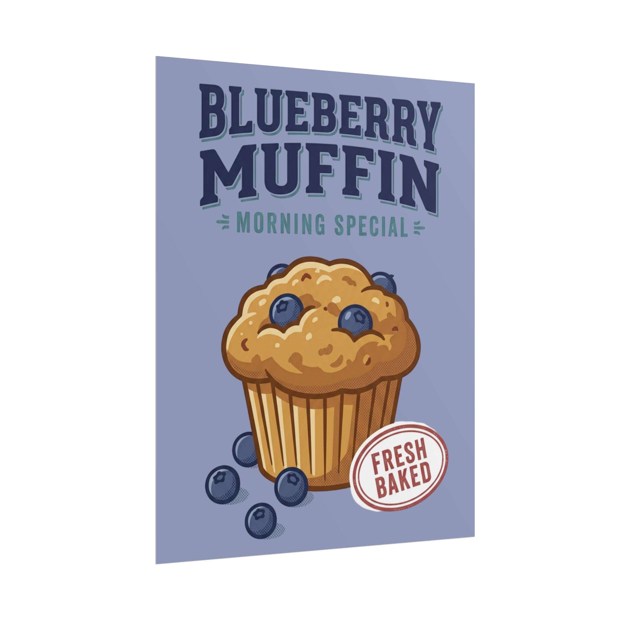 Blueberry Muffin Poster - 'Morning Special' Fresh Baked Kitchen Wall Art - Creations by Chris and Carlos