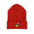 Embroidered Smiley Beanie — Cozy Winter Cuffed Hat with Knit Pom Design