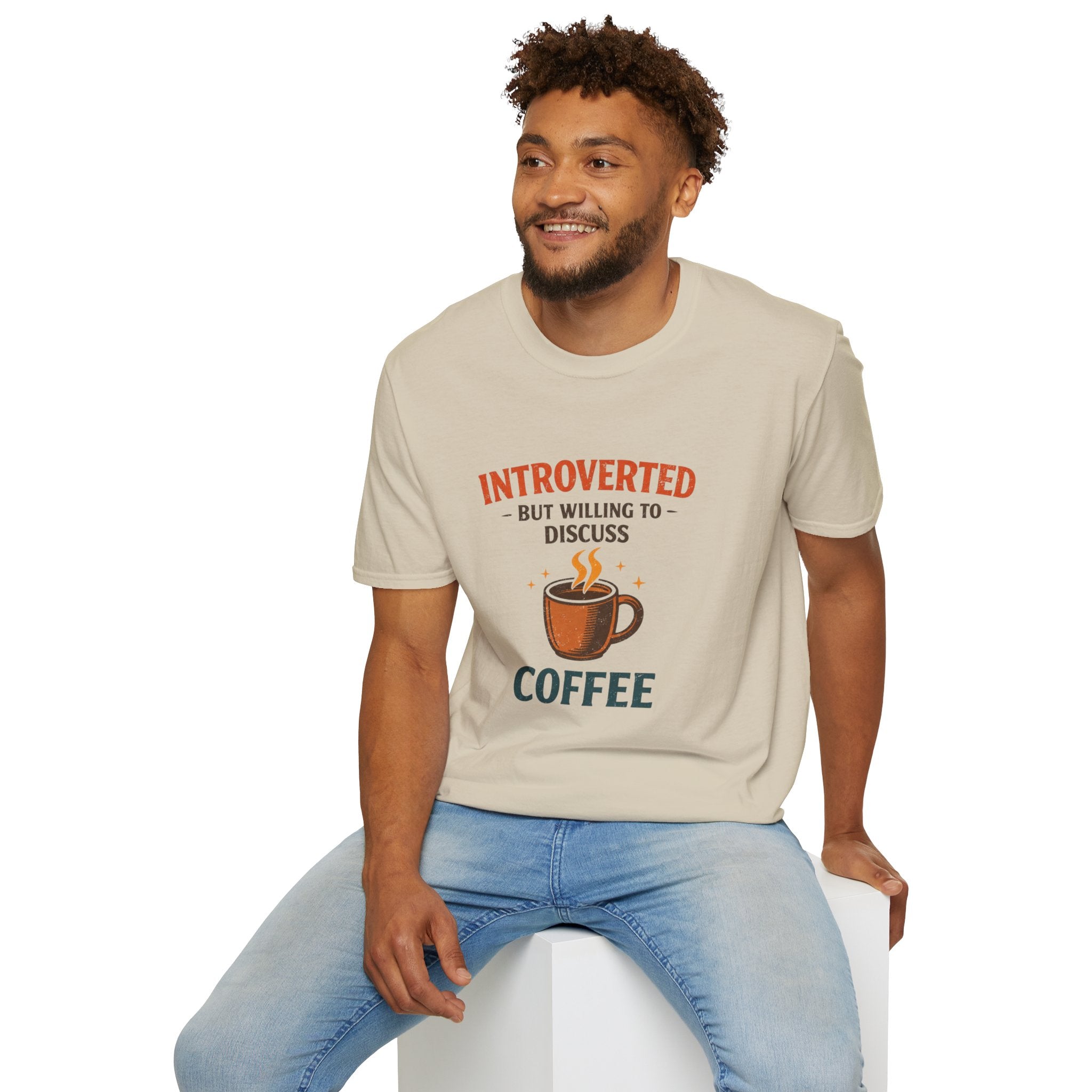 Introverted But Willing to Discuss Coffee T-Shirt - Creations by Chris and Carlos