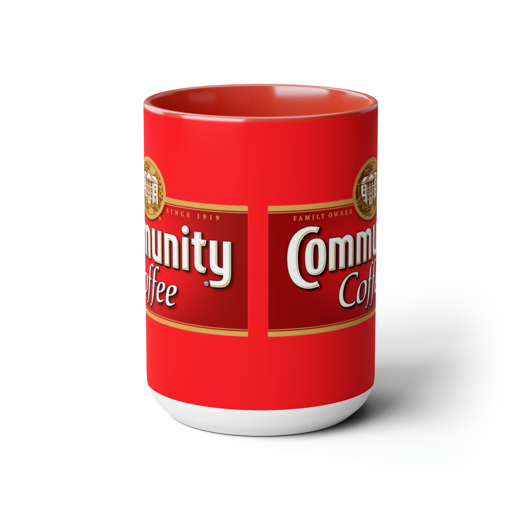 Community Coffee- jcWhite Ceramic Mug - Creations by Chris and Carlos