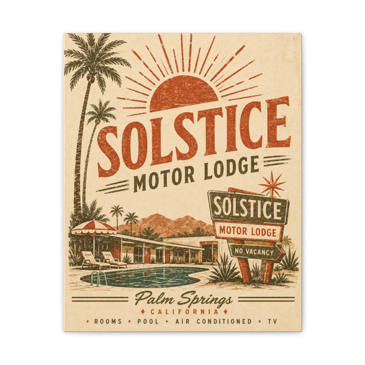 Solstice Motor Lodge Vintage Palm Springs Canvas Wall Art - Creations by Chris and Carlos