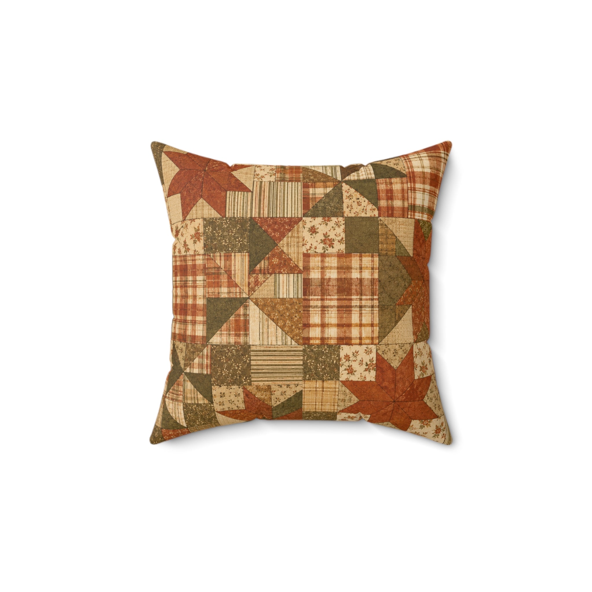 Old Soul Harvest™ Vintage Quilt Blocks Throw Pillow - Throw Pillow from Old Soul Harvest Campfire Circle